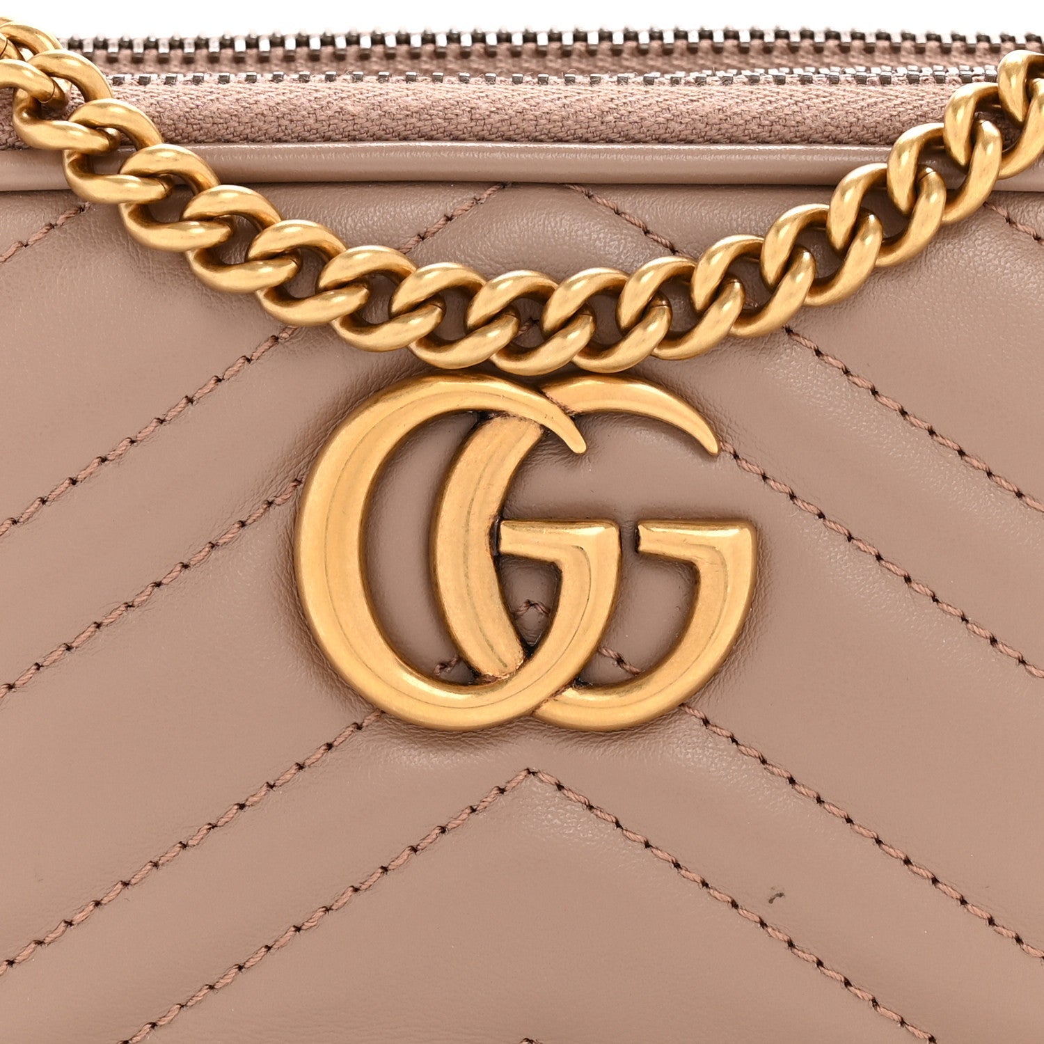 Calfskin Matelasse Mini GG Marmont Chain Crossbody Bag Porcelain Rose