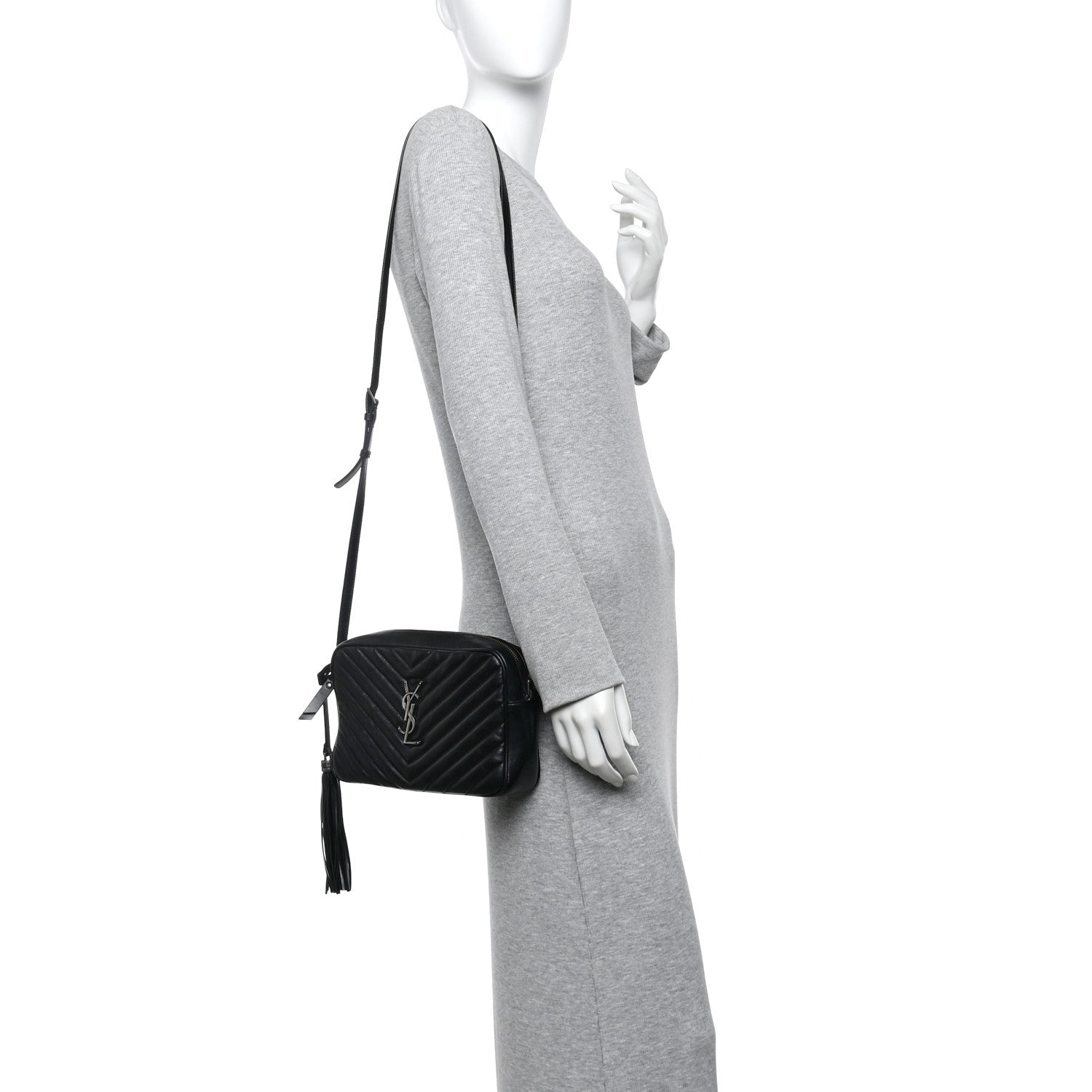 Calfskin Matelasse Monogram Lou Camera Bag Black