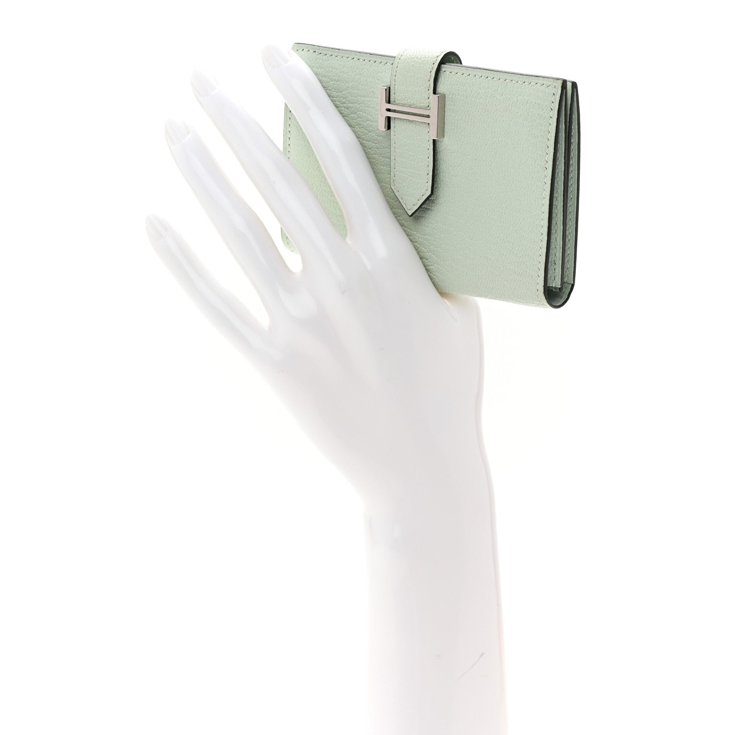 Chevre Mysore Bearn Card Holder Wallet Vert Peppermint