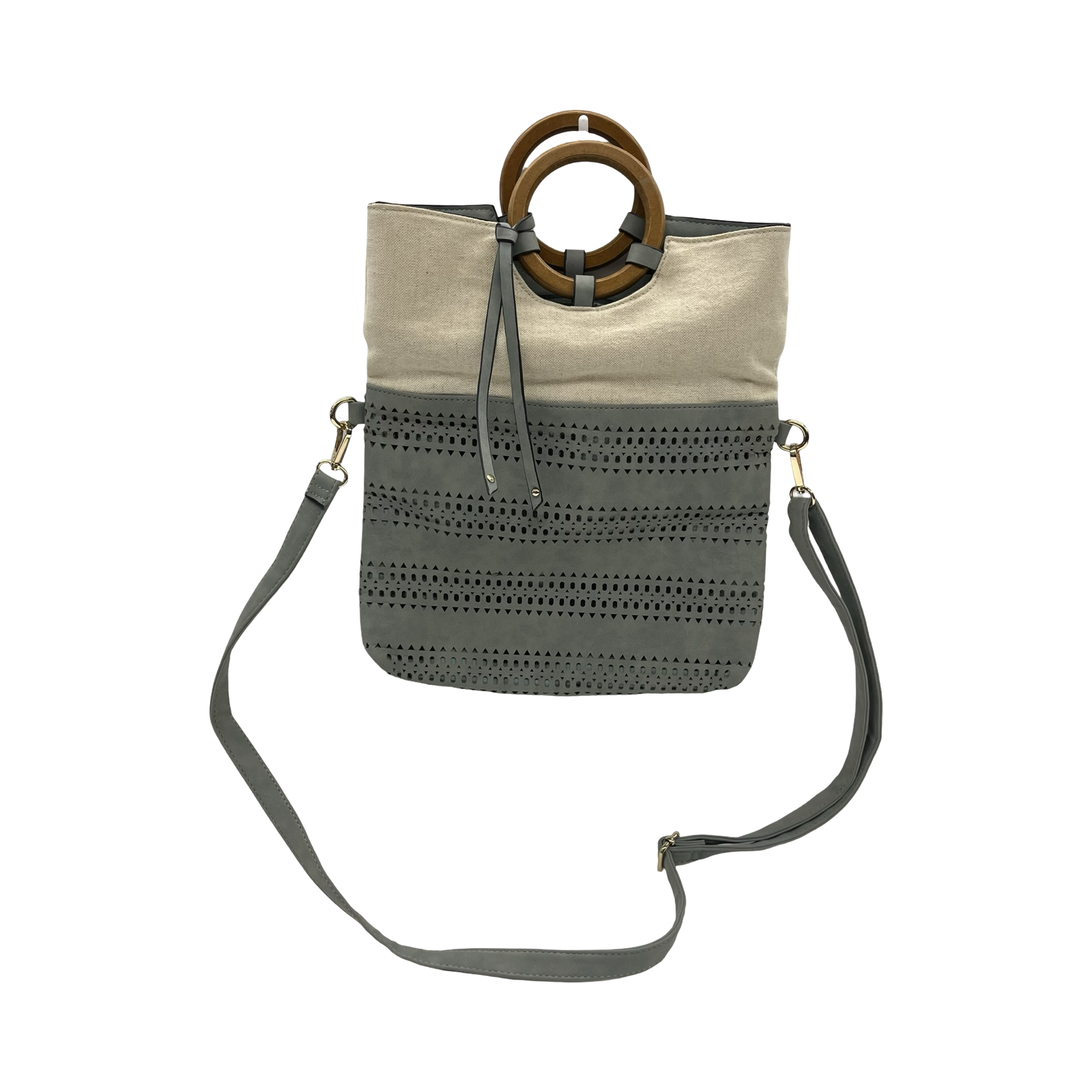 Crossbody By Cme In Cream & Green, Size:Medium