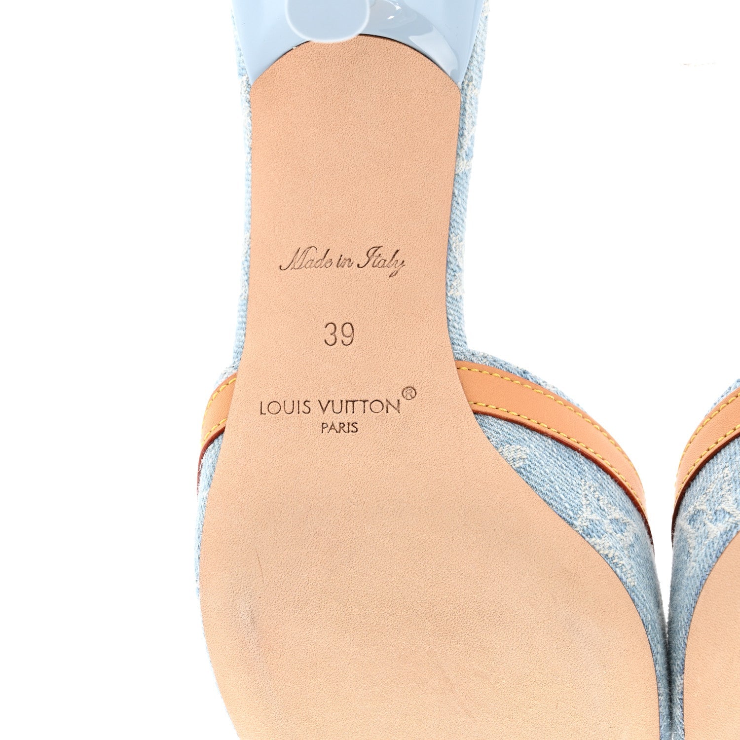 Denim Monogram Neo Revival Mules 39 Light Blue