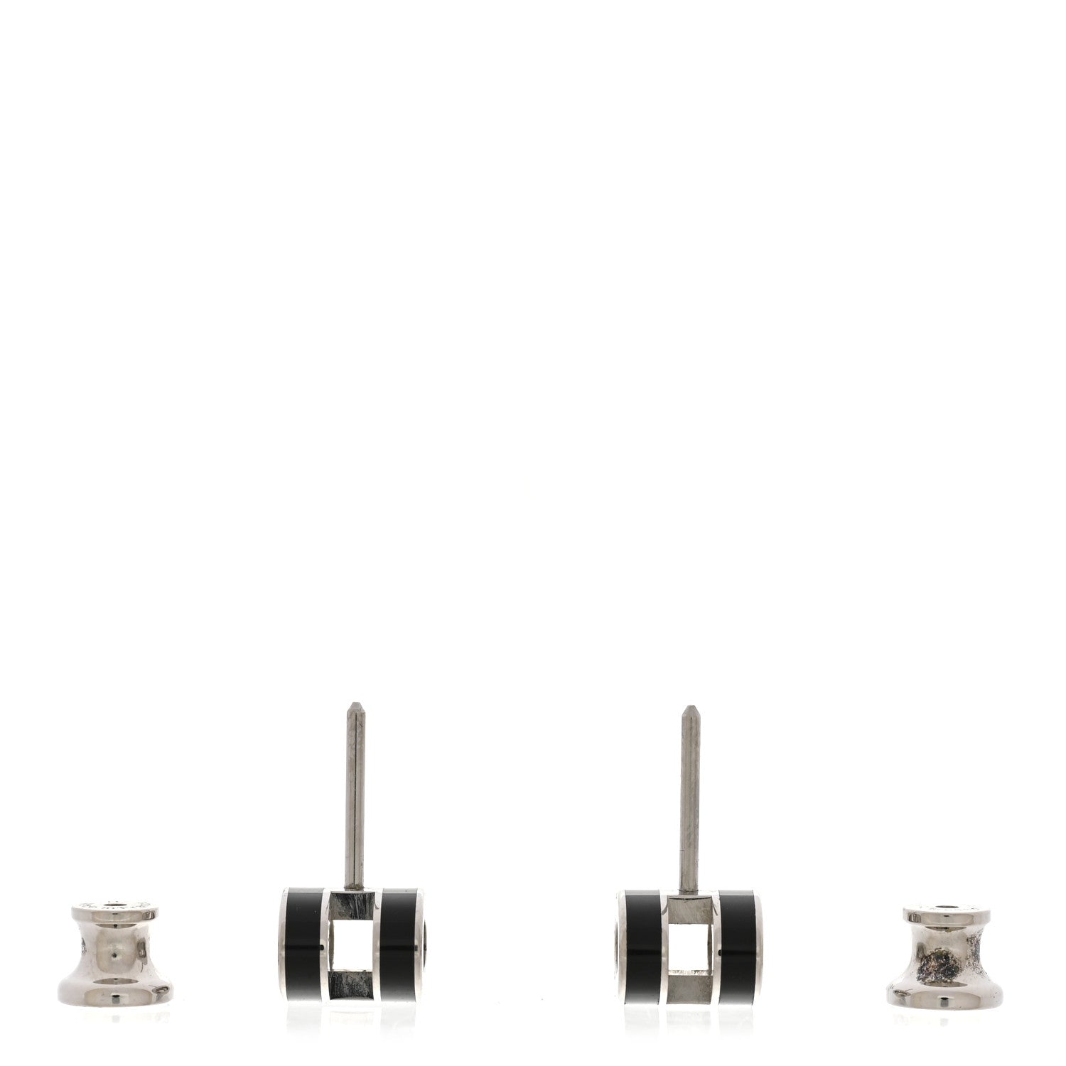 Palladium Lacquered Mini Pop H Earrings Black