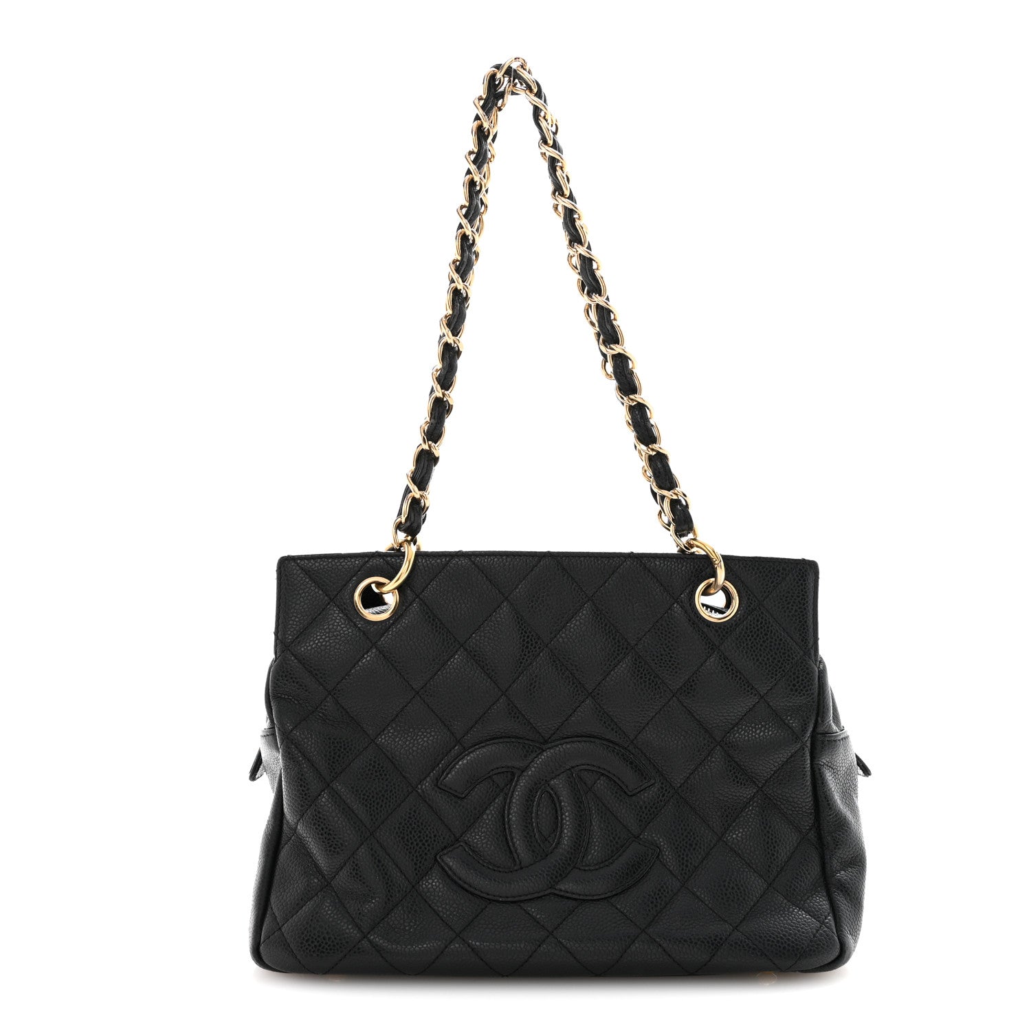 Caviar Quilted Petit Timeless Tote PTT Black