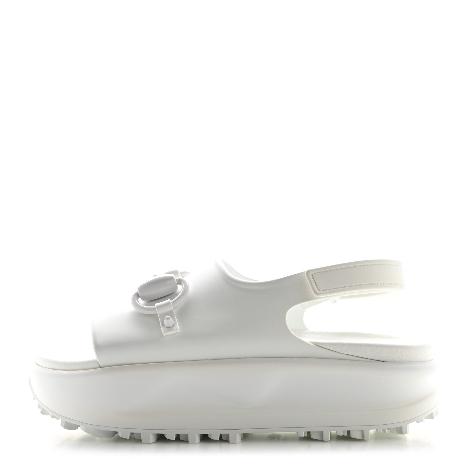 Soft Rubber Horsebit Touch Womens Strapped Sandals 38 Great White