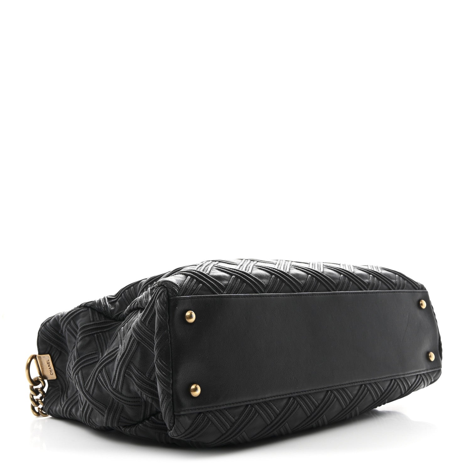 Calfskin Large Retro Girl Shopping Tote Black