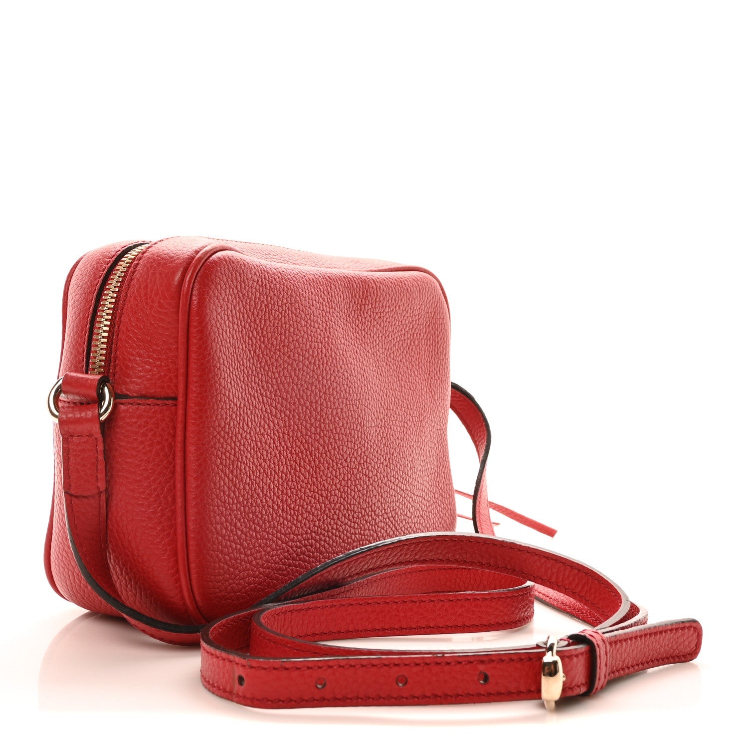 Pebbled Calfskin Small Soho Disco Bag Vibrant Red