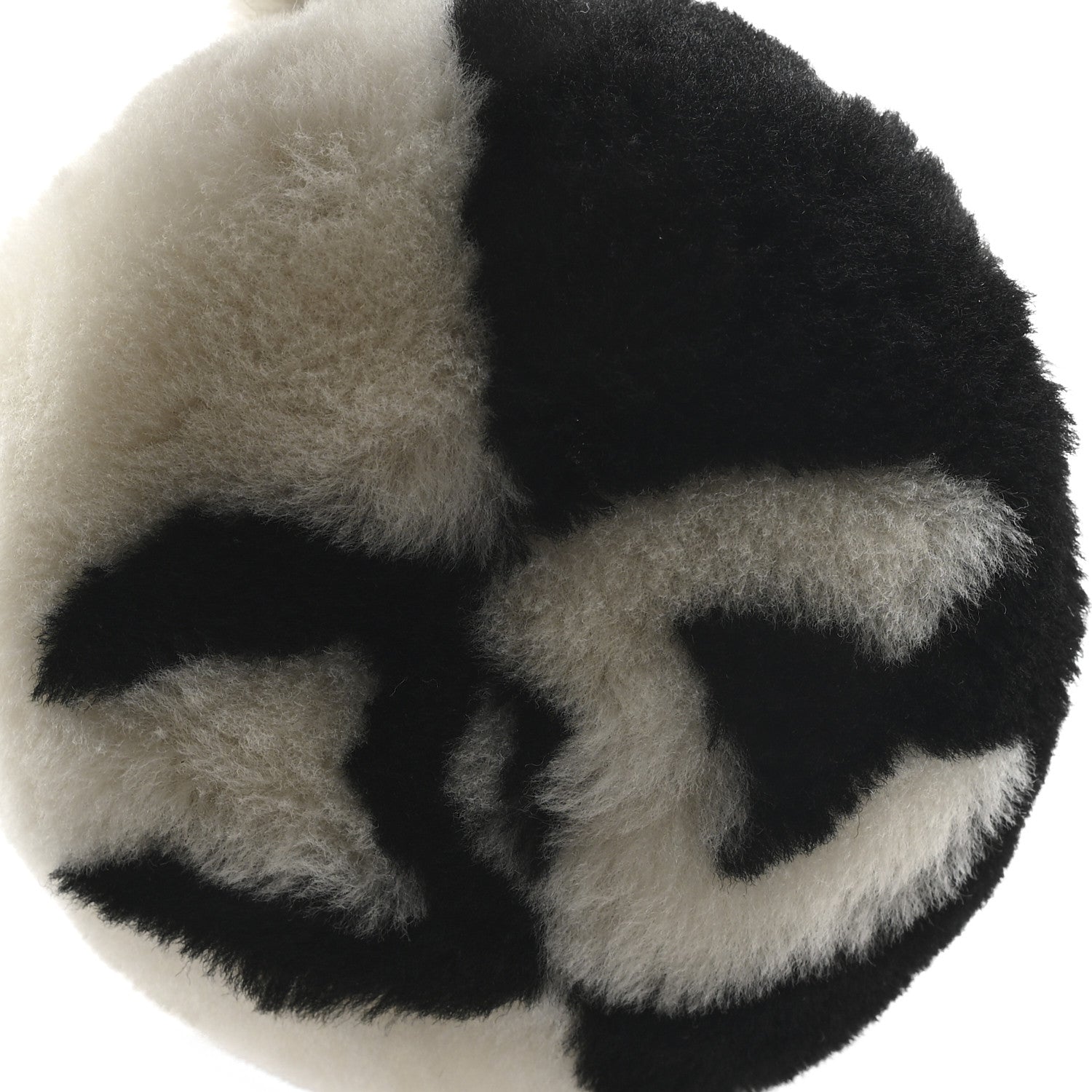 Shearling CC Ear Muffs Black White
