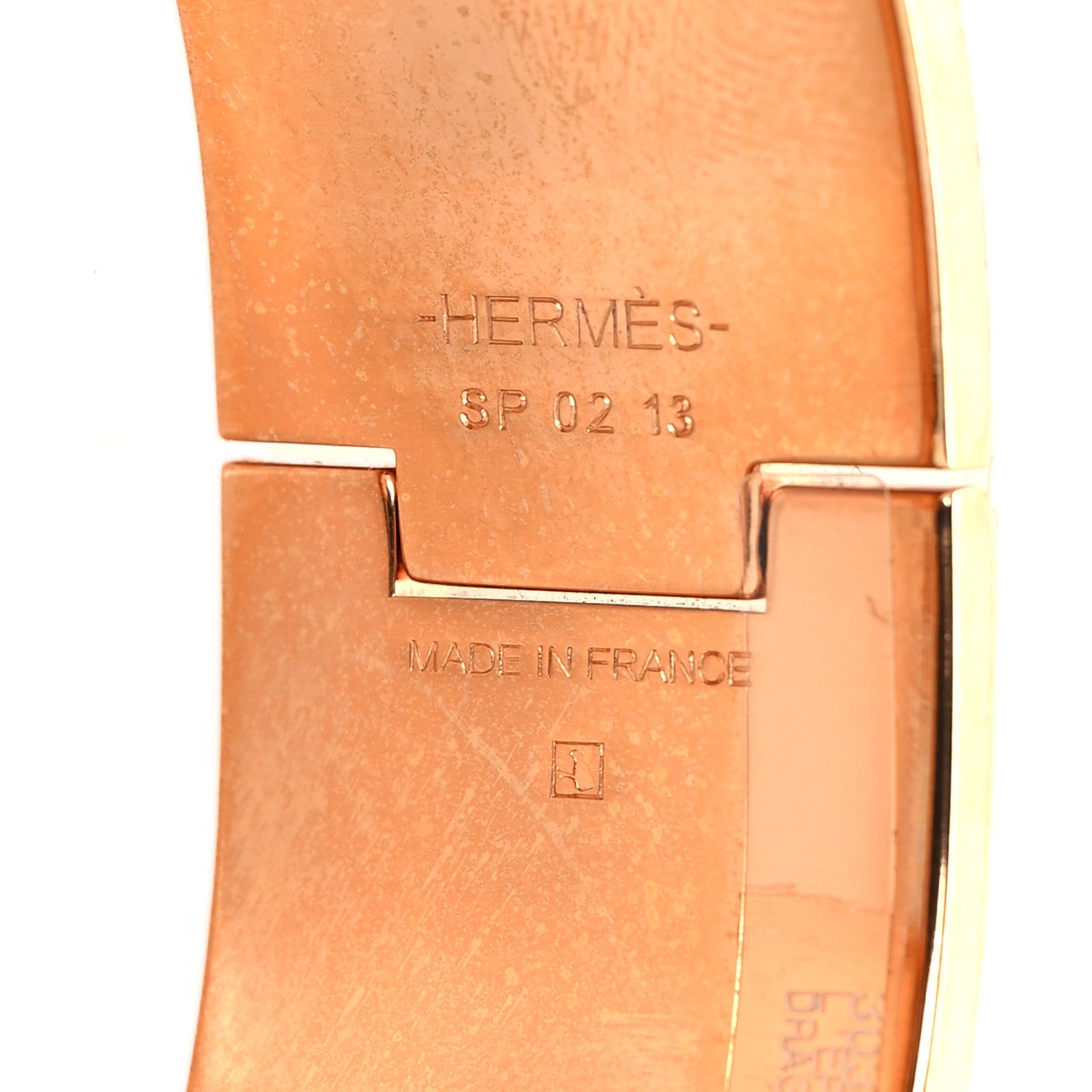 Enamel Printed Wide L'Epopee d'Hermes Clic Clac H Bracelet GM Rose Dragee