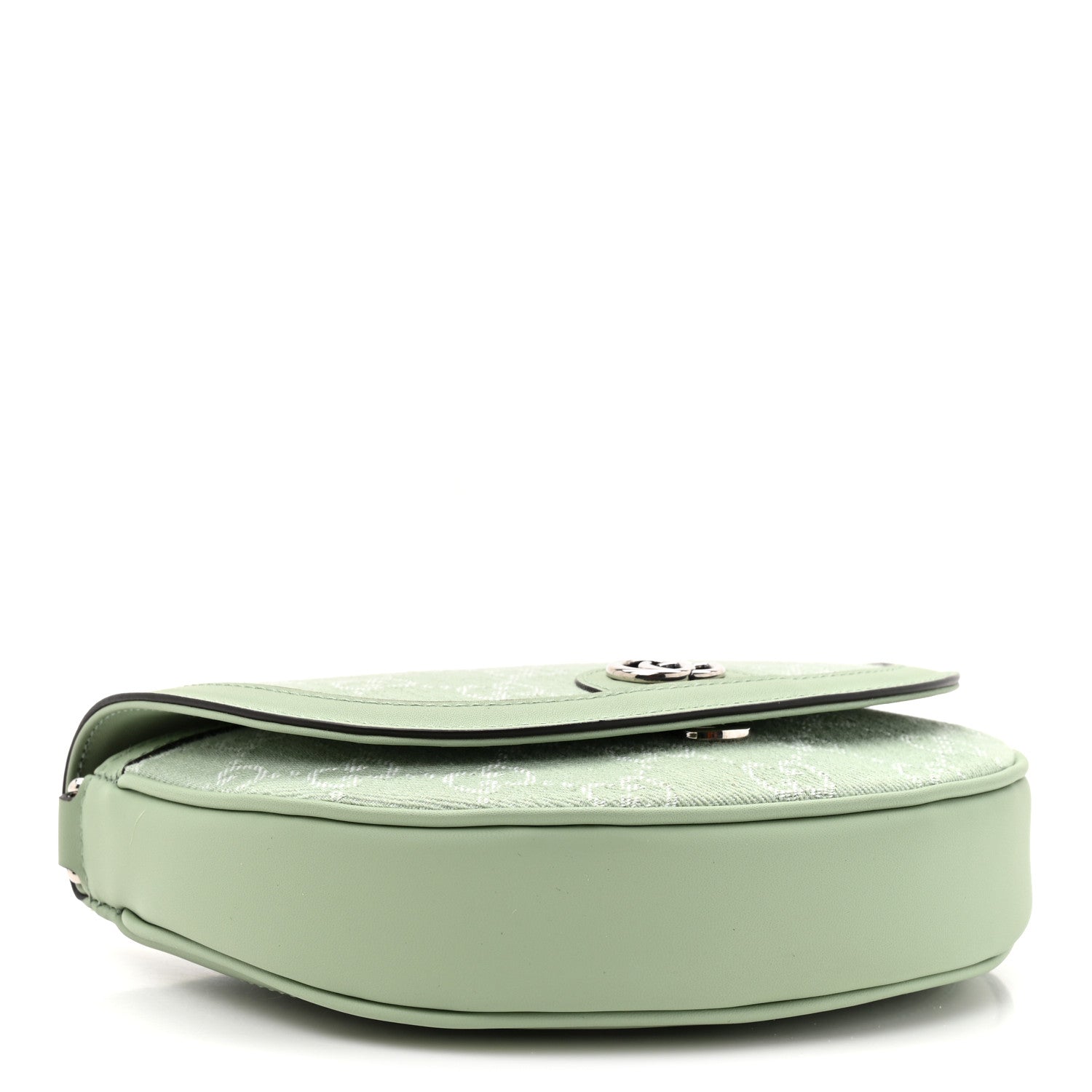 Denim GG Monogram Calfskin Mini Ophidia Flap Shoulder Bag Pale Green