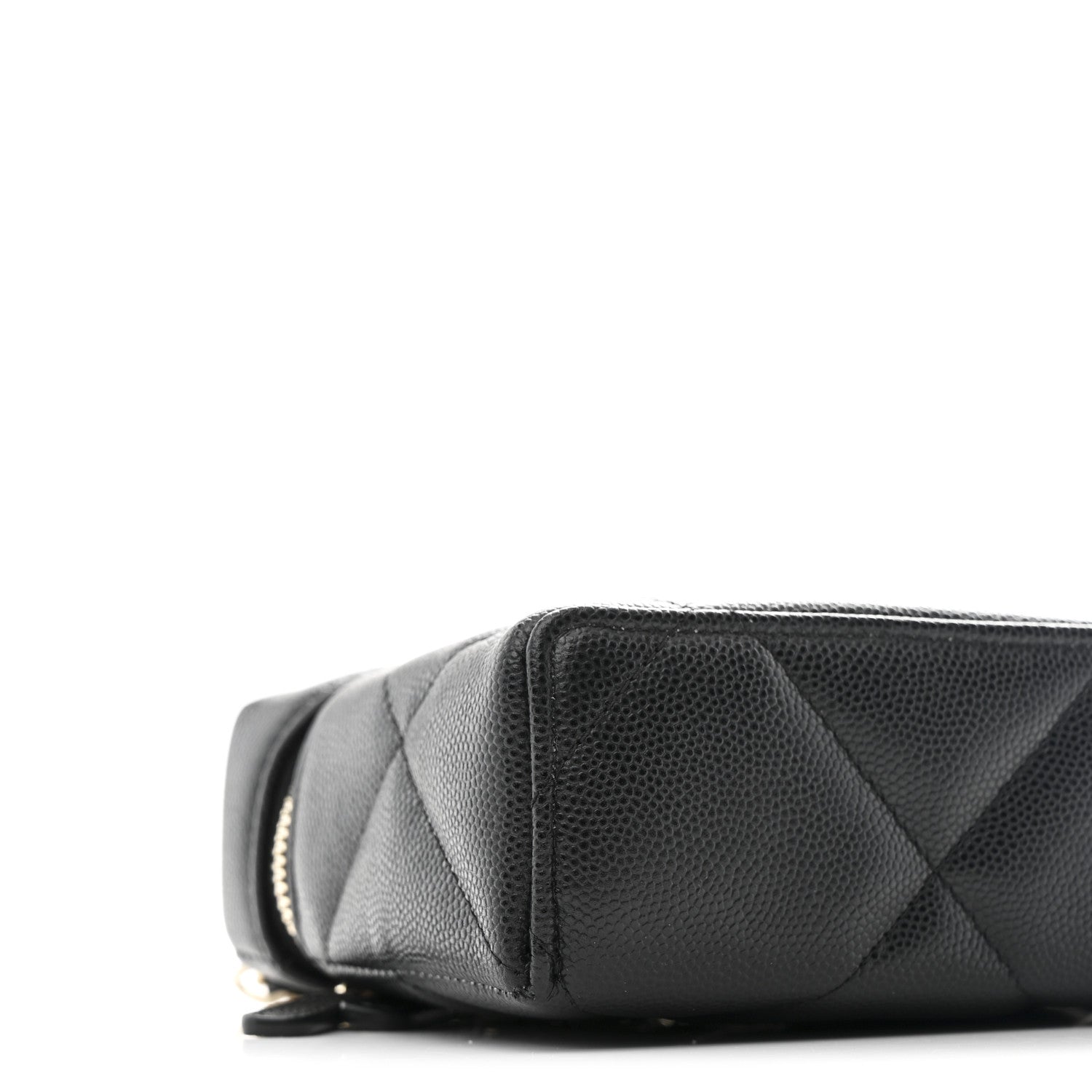 Caviar Quilted Top Handle Slim Vanity With Chain Black