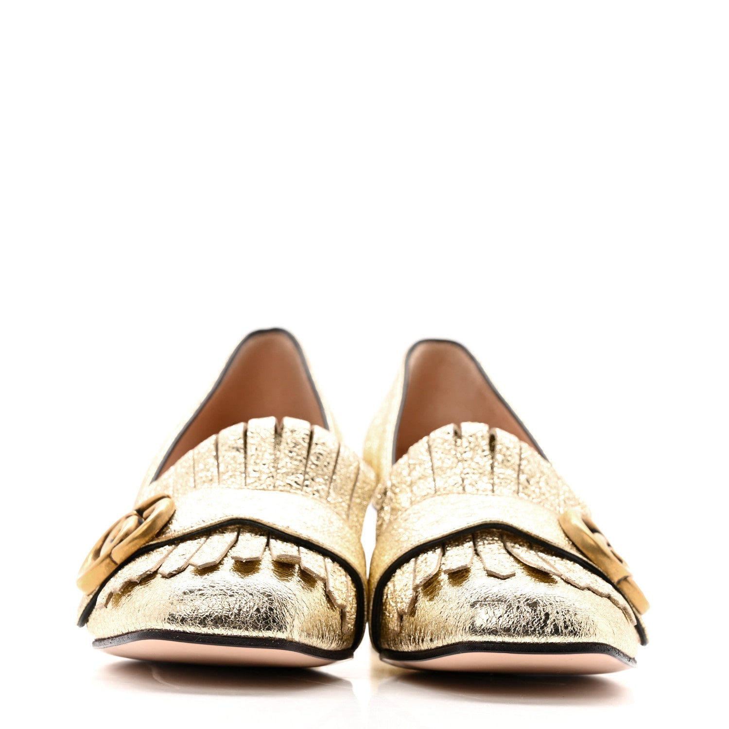 Galassia GG Marmont Fringe 50mm Loafer Pumps 35 Platino