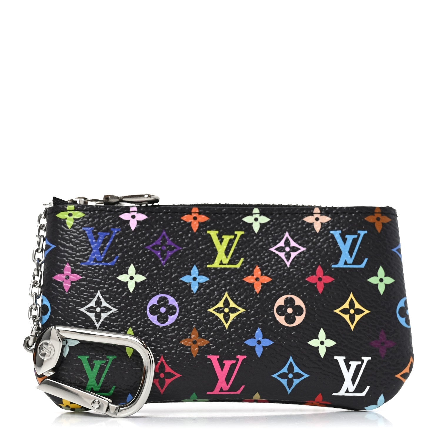 LV X TM Monogram Multicolor Key Pouch Black