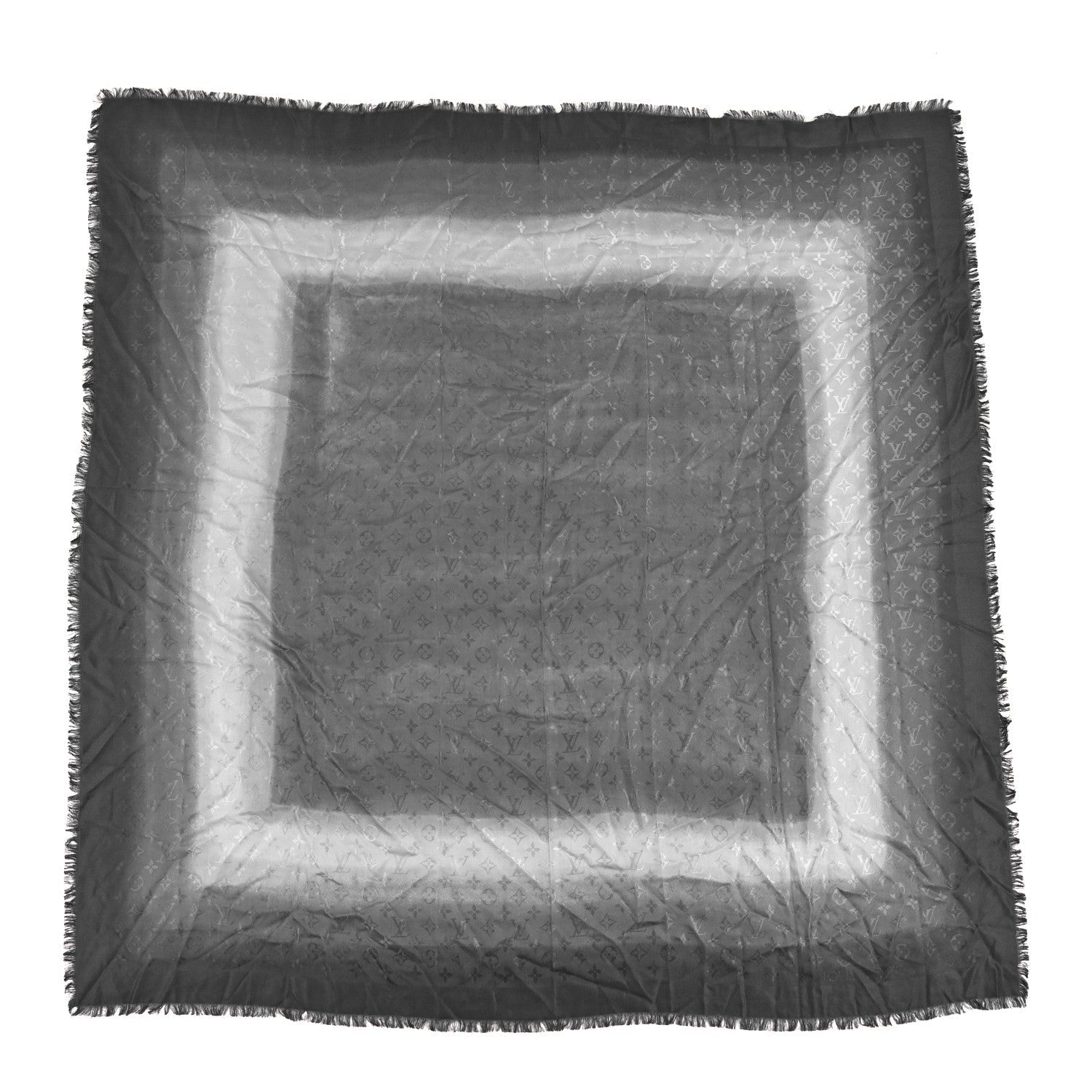 Silk Wool Blurrygram Shawl Blue