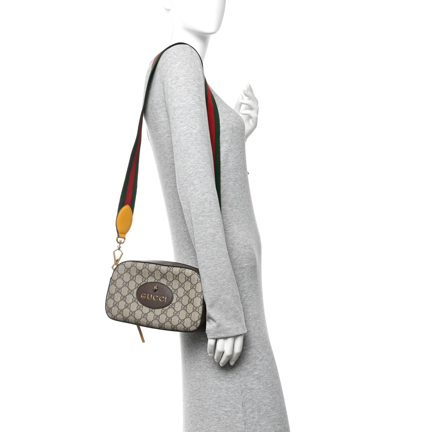 GG Supreme Monogram Web Neo Vintage Shoulder Bag Beige New Acero Crop