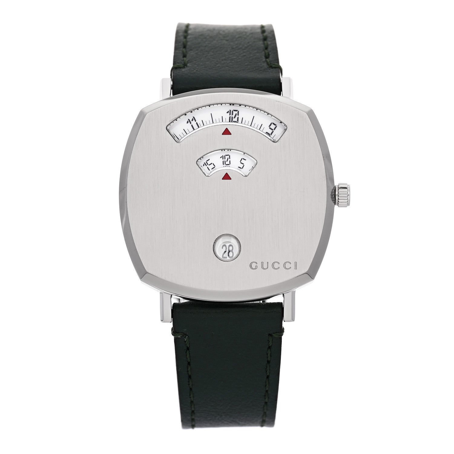 Stainless Steel Calfskin 35mm Grip Quartz Watch Green
