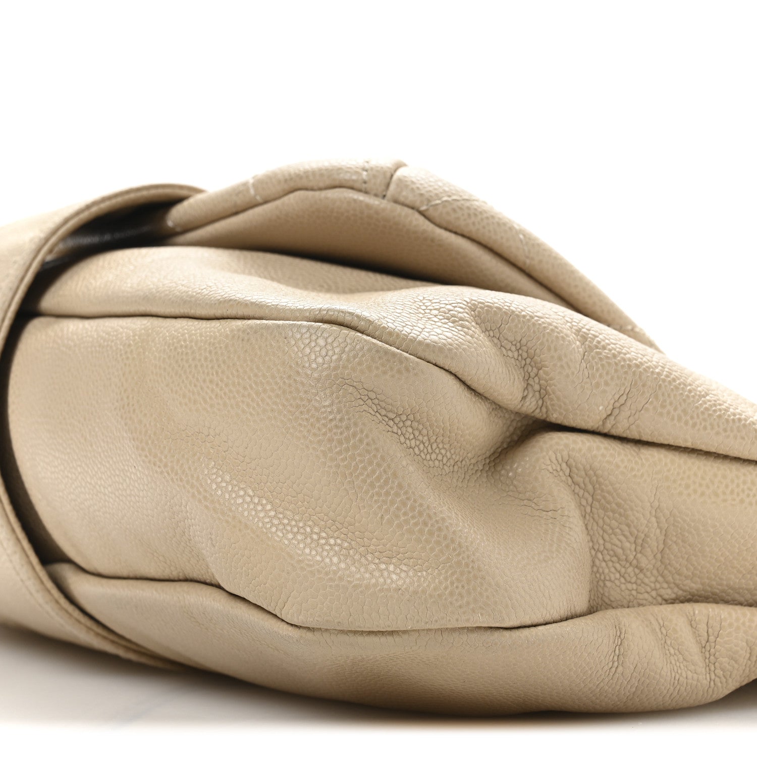 Glazed Caviar Coco Rider Flap Hobo Beige