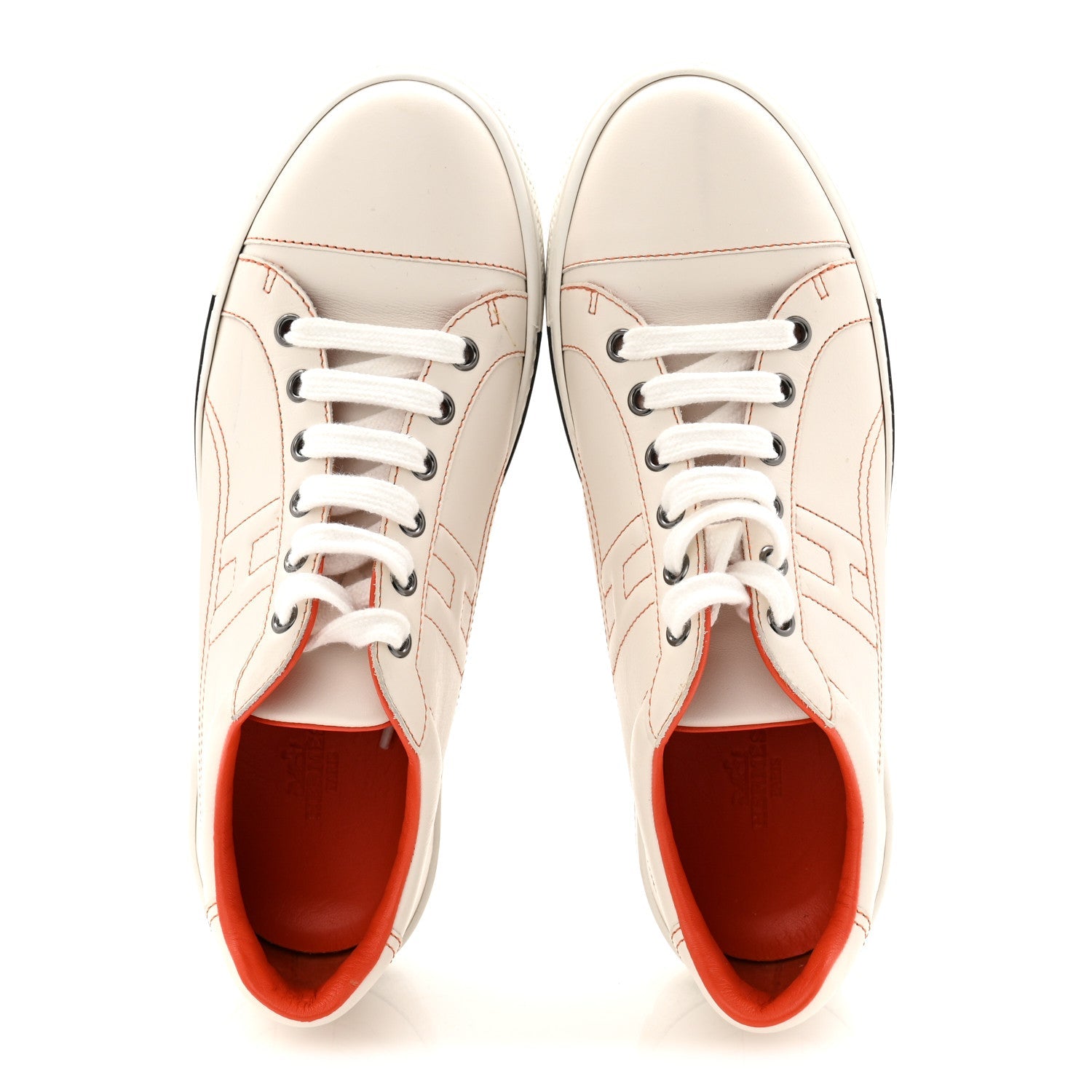 Calfskin Womens Voltage Sneakers 38 White Orange