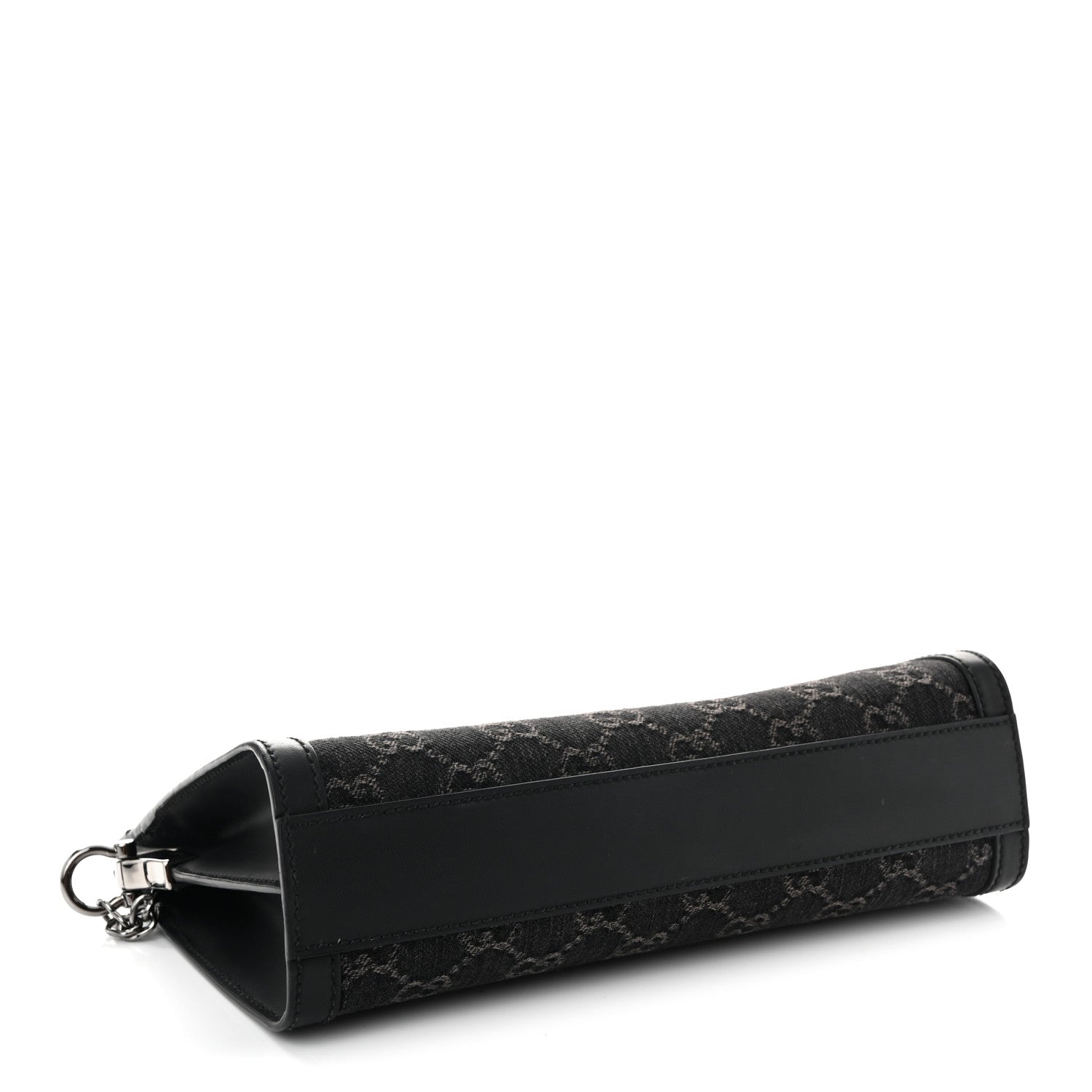 Jacquard Black Denim GG Monogram Chain Shoulder Bag Black Ivory