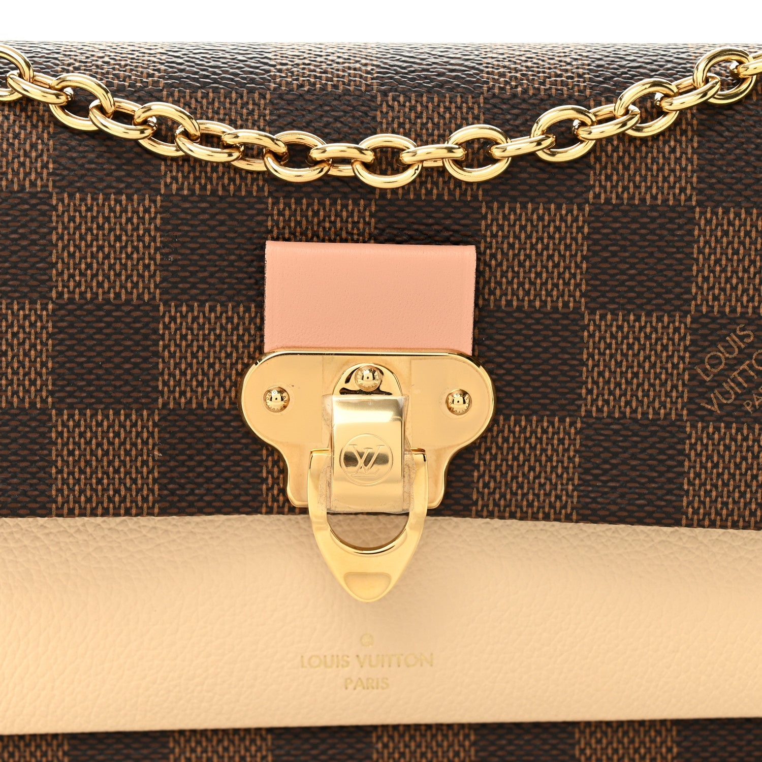 Damier Ebene Vavin Chain Wallet Creme