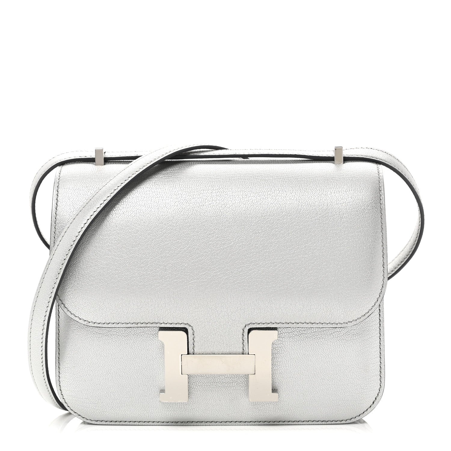 Metallic Chevre Chamkilight Constance 18 Argent