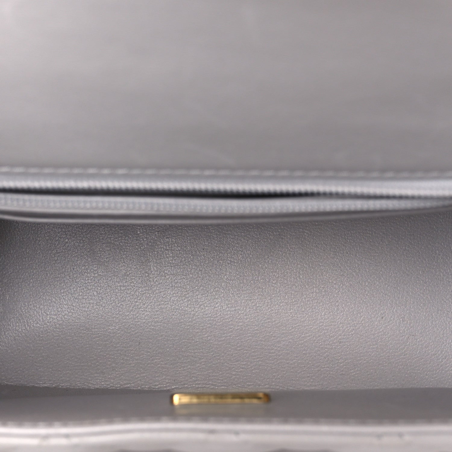 Lambskin Quilted Mini Square Flap Light Grey
