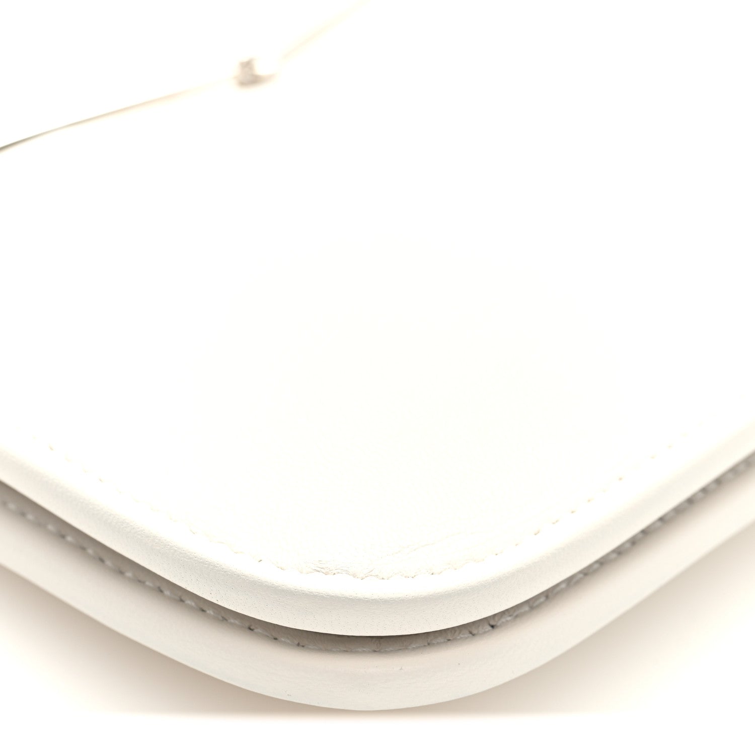 Calfskin Horsebit Slim Shoulder Bag White