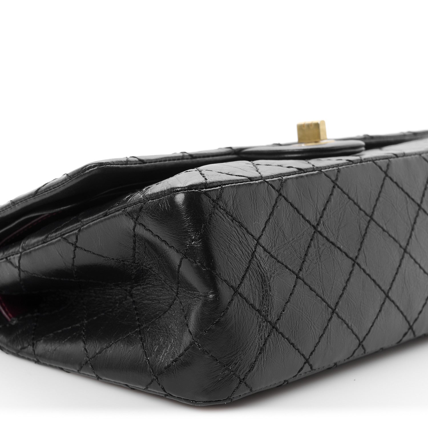 Aged Calfskin Quilted 2.55 Reissue 225 Flap Black