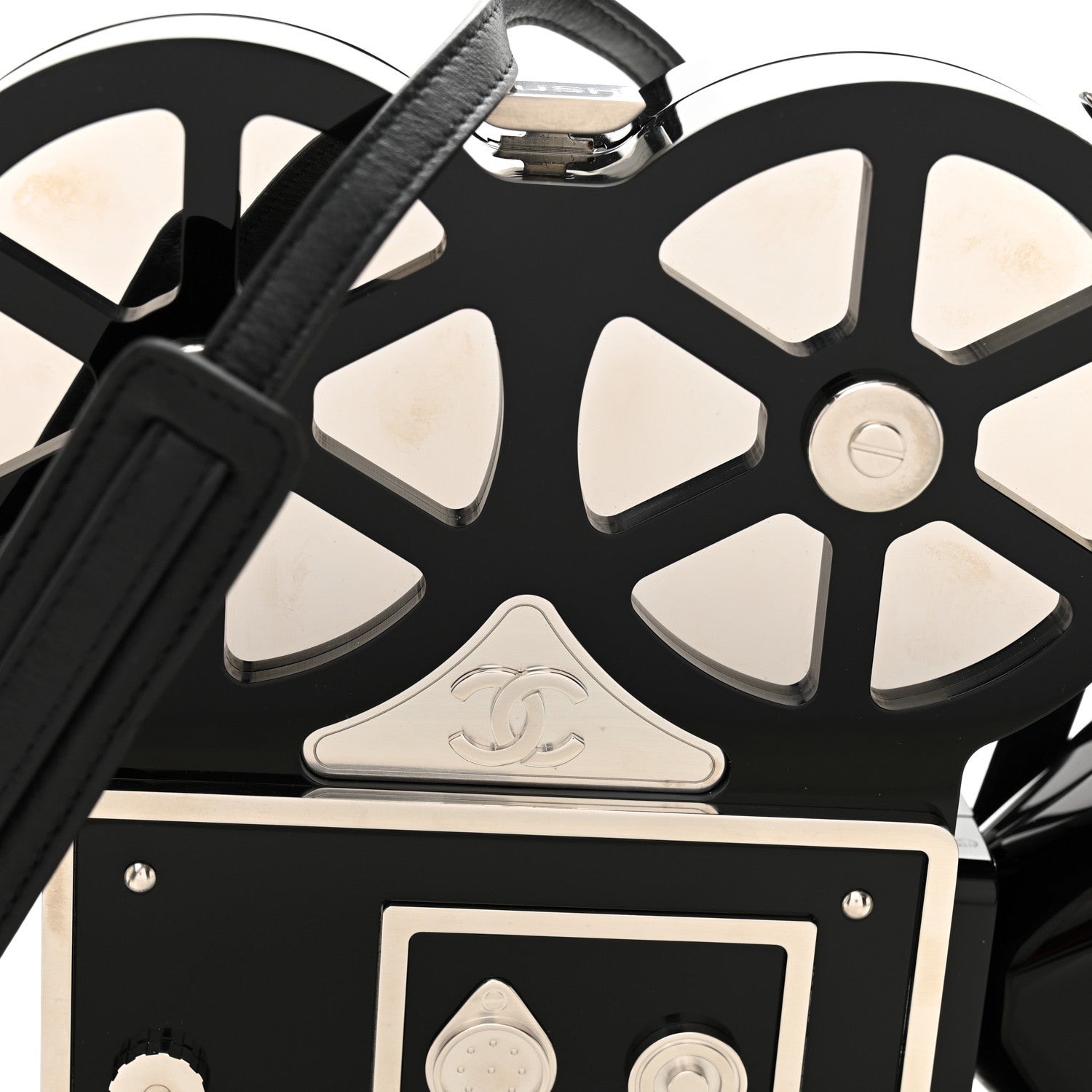Plexiglass Crystal Buonasera Film Projector Minaudiere Clutch Black