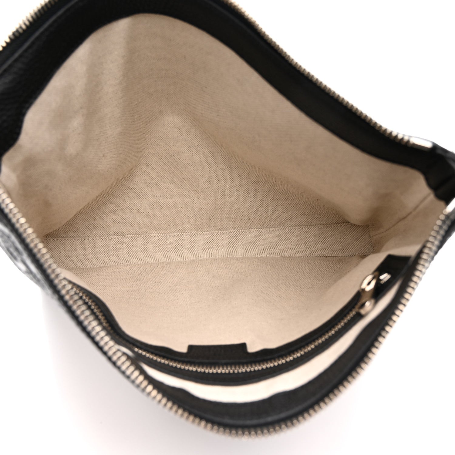 Piuma Calfskin Jumbo GG Embossed Medium Wristlet Messenger Bag Black