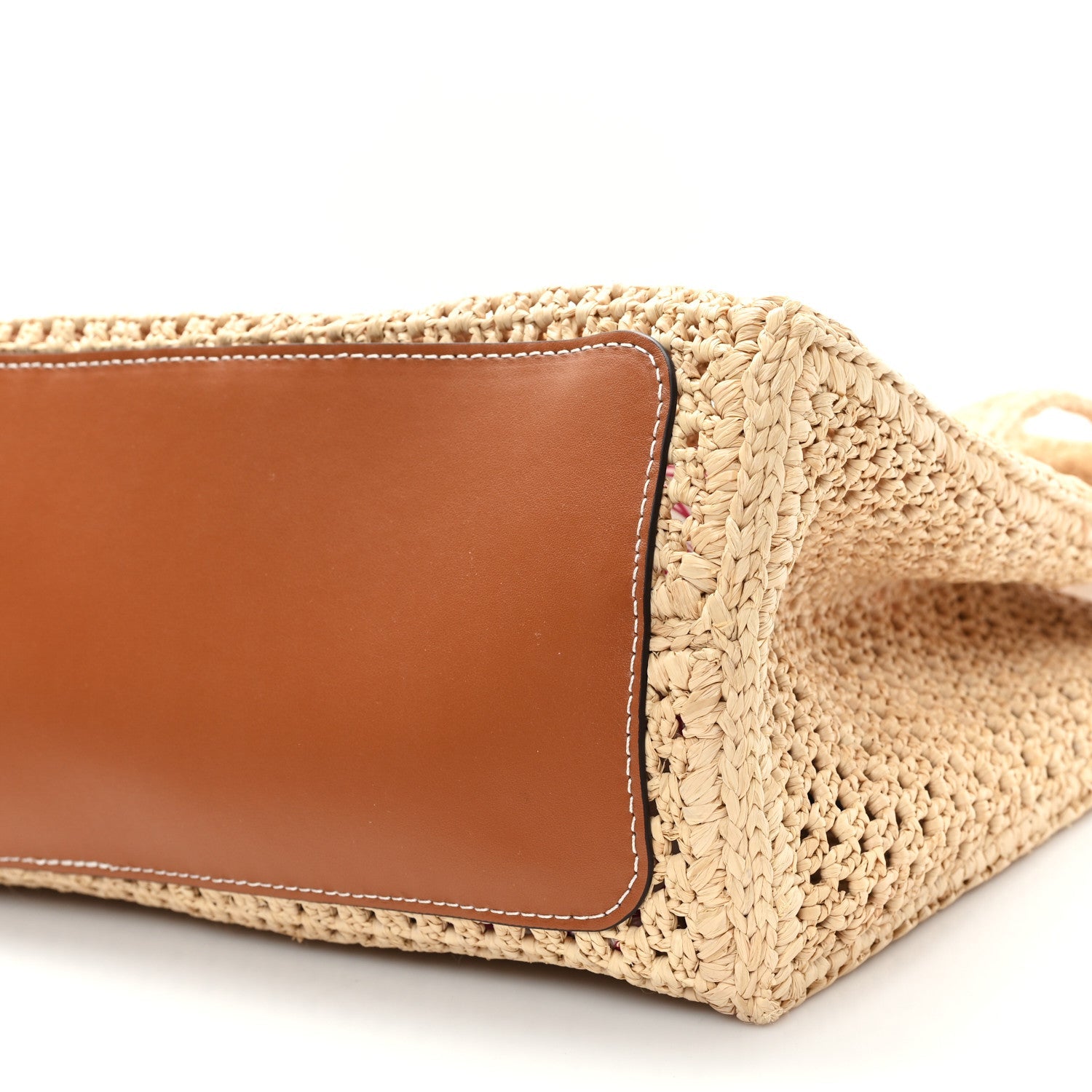 Raffia Calfskin Forte Del Marmi OnTheGo MM Natural Fuchsia