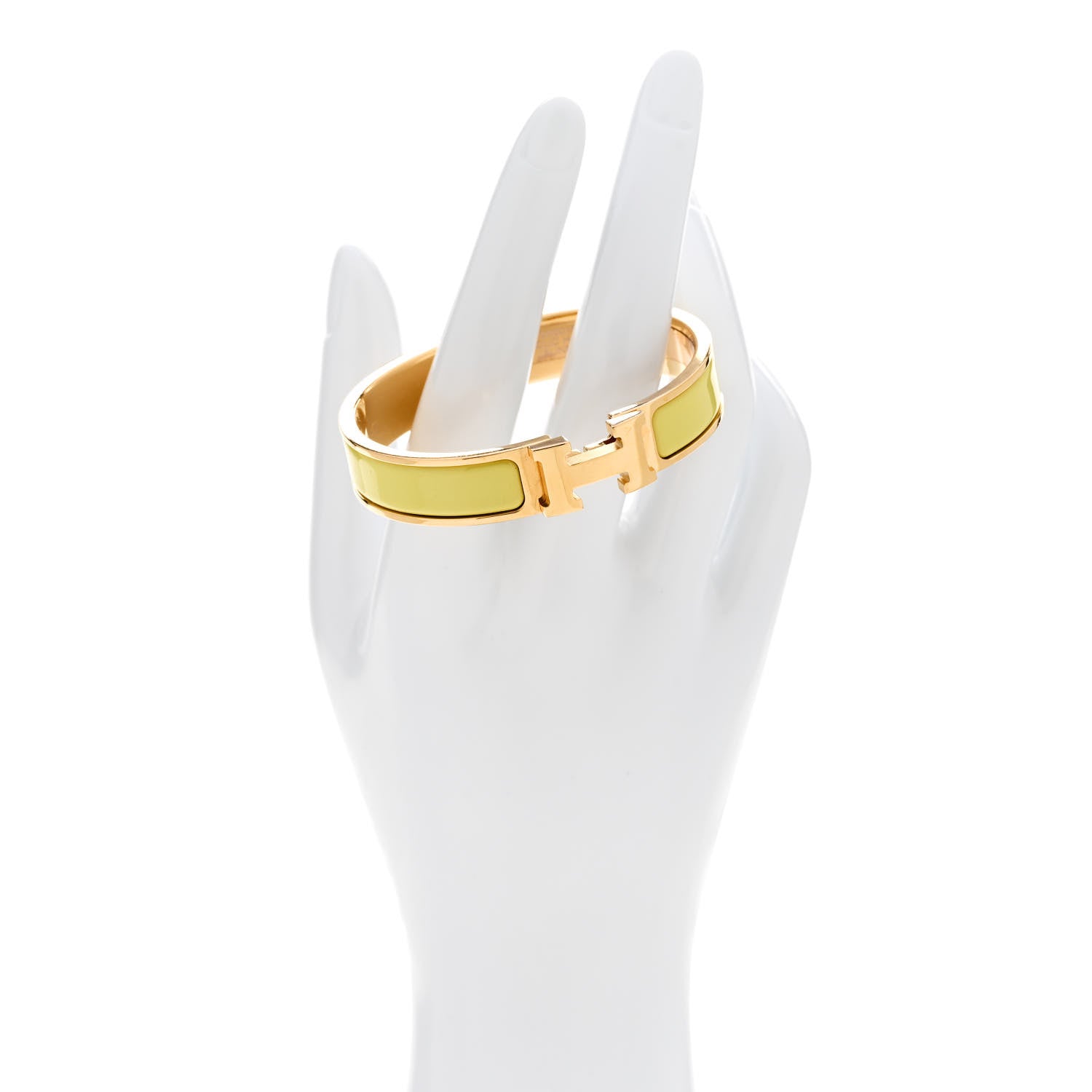 Enamel Narrow Clic Clac H Bracelet PM Jaune Citron