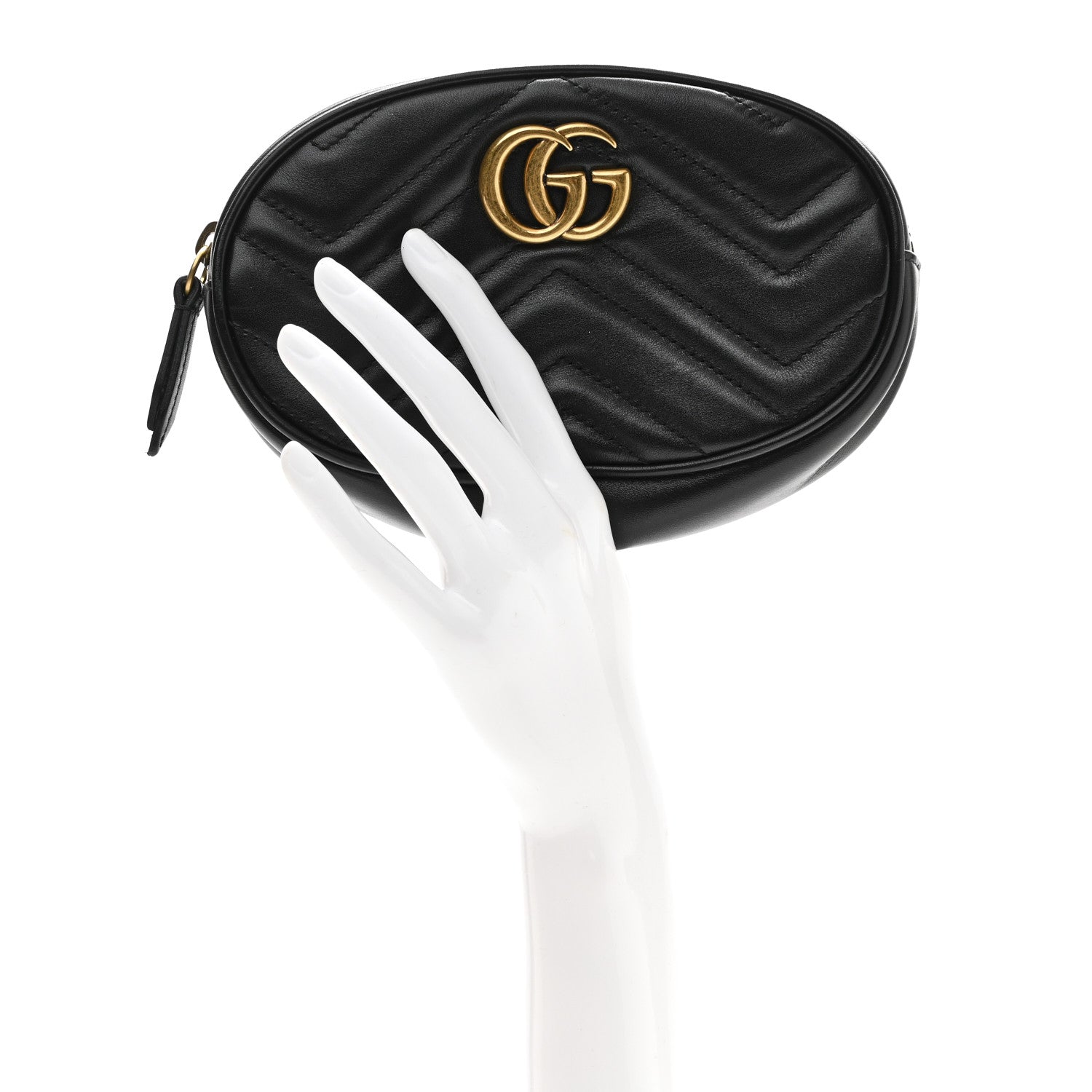 Calfskin Matelasse GG Marmont Belt Bag Black