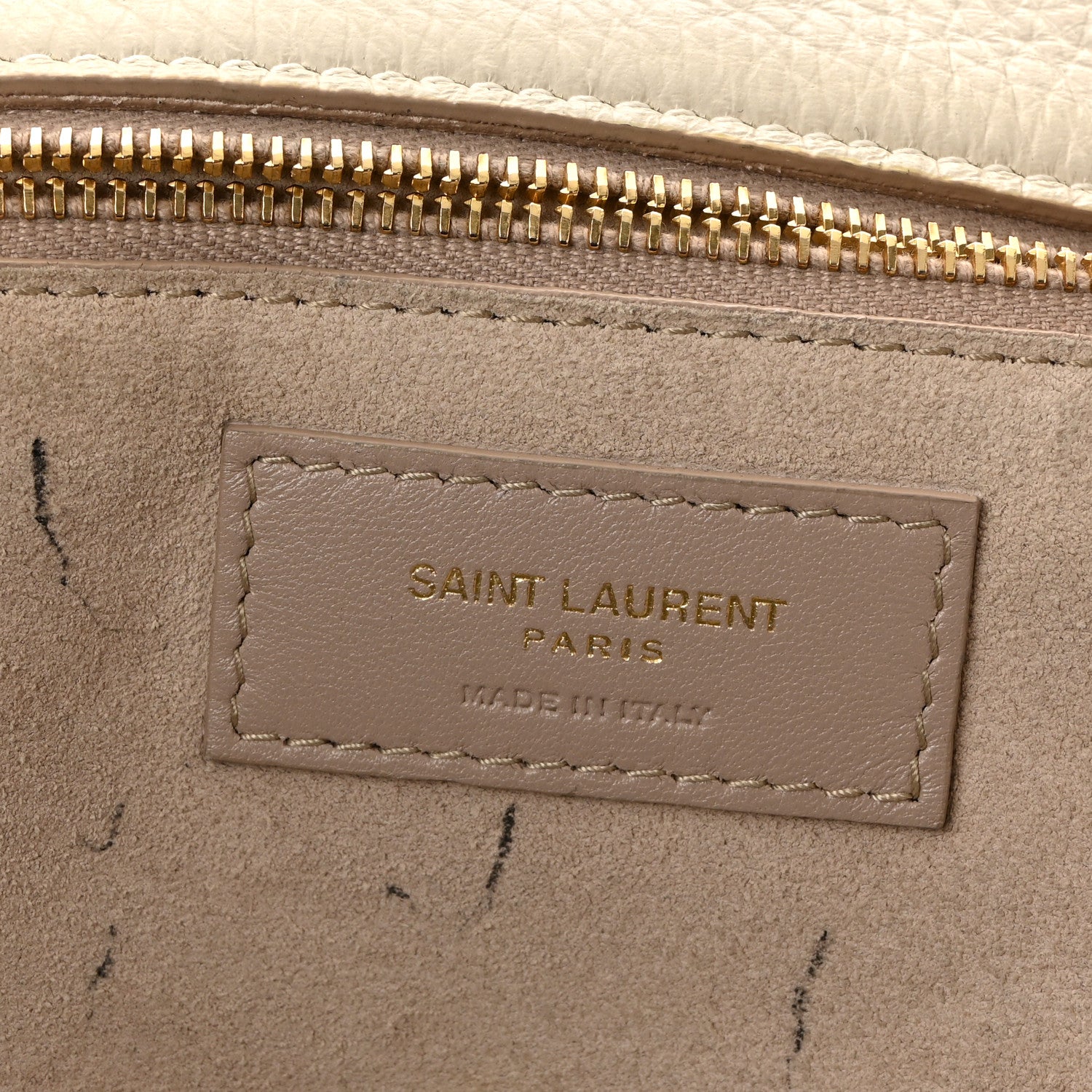 Grained Deerskin Bea Tote Blanc Vintage