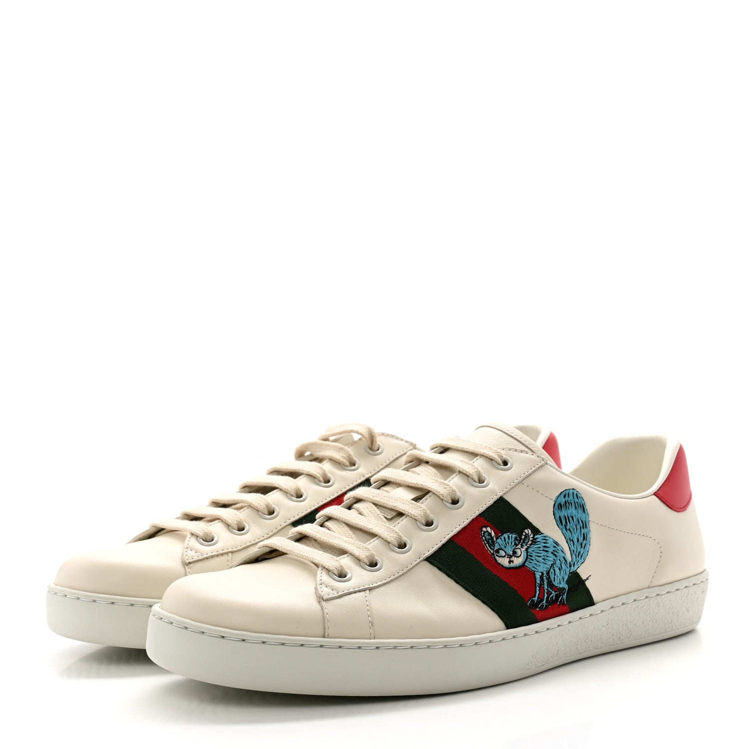 X FREYA HARTAS Calfskin Miro Soft Web Mythical Creature Embroidered Mens Ace Sneakers 9.5 New Mystic White