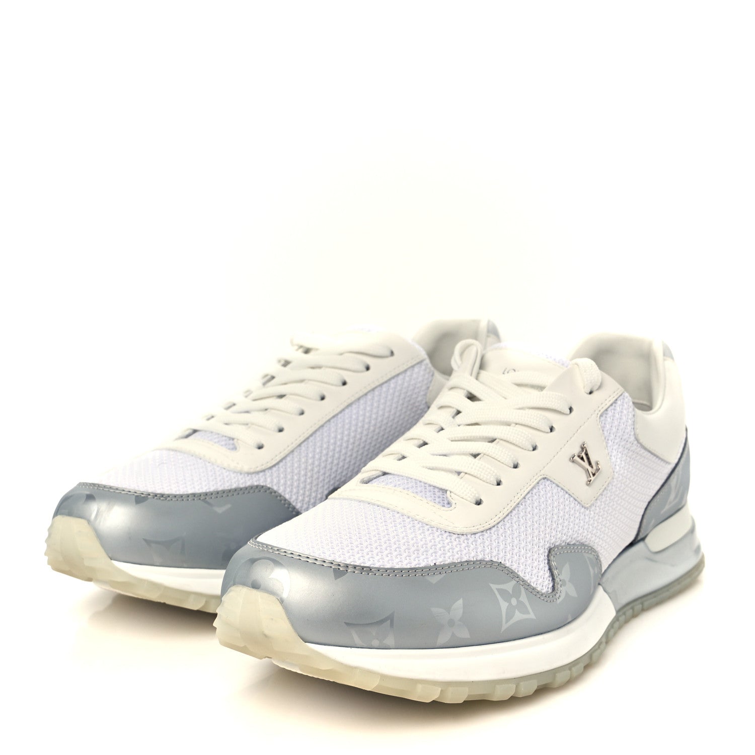 Technical Mesh Metallic Monogram Mens Run Away Sneakers 7 White