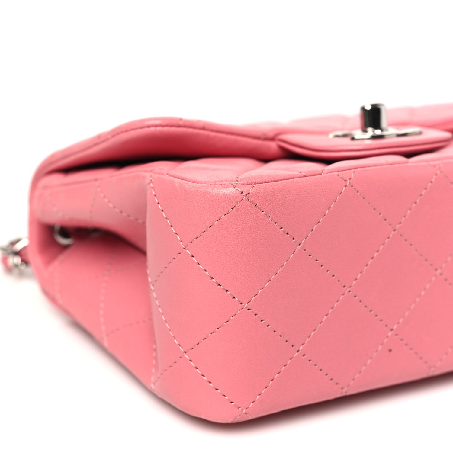 Lambskin Quilted Mini Square Flap Pink