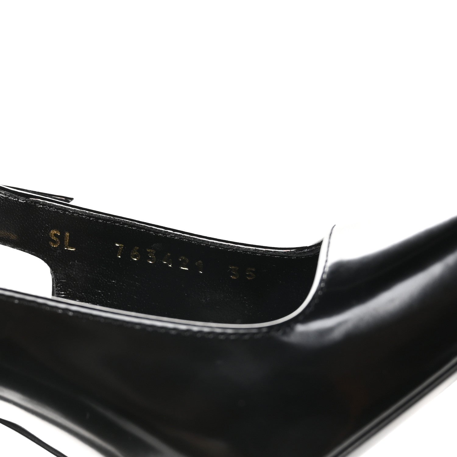 Glazed Calfskin Lee Slingback Pumps 35 Black