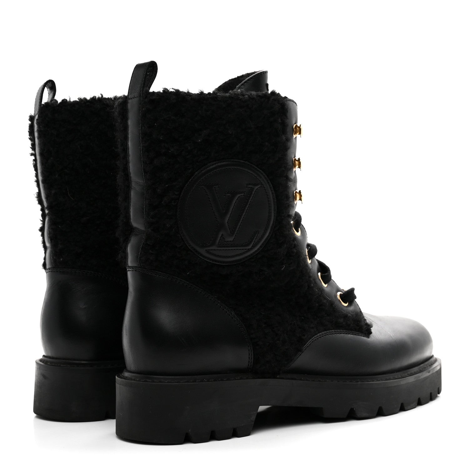 Shearling Calfskin Territory Ranger Combat Boots 41 Black