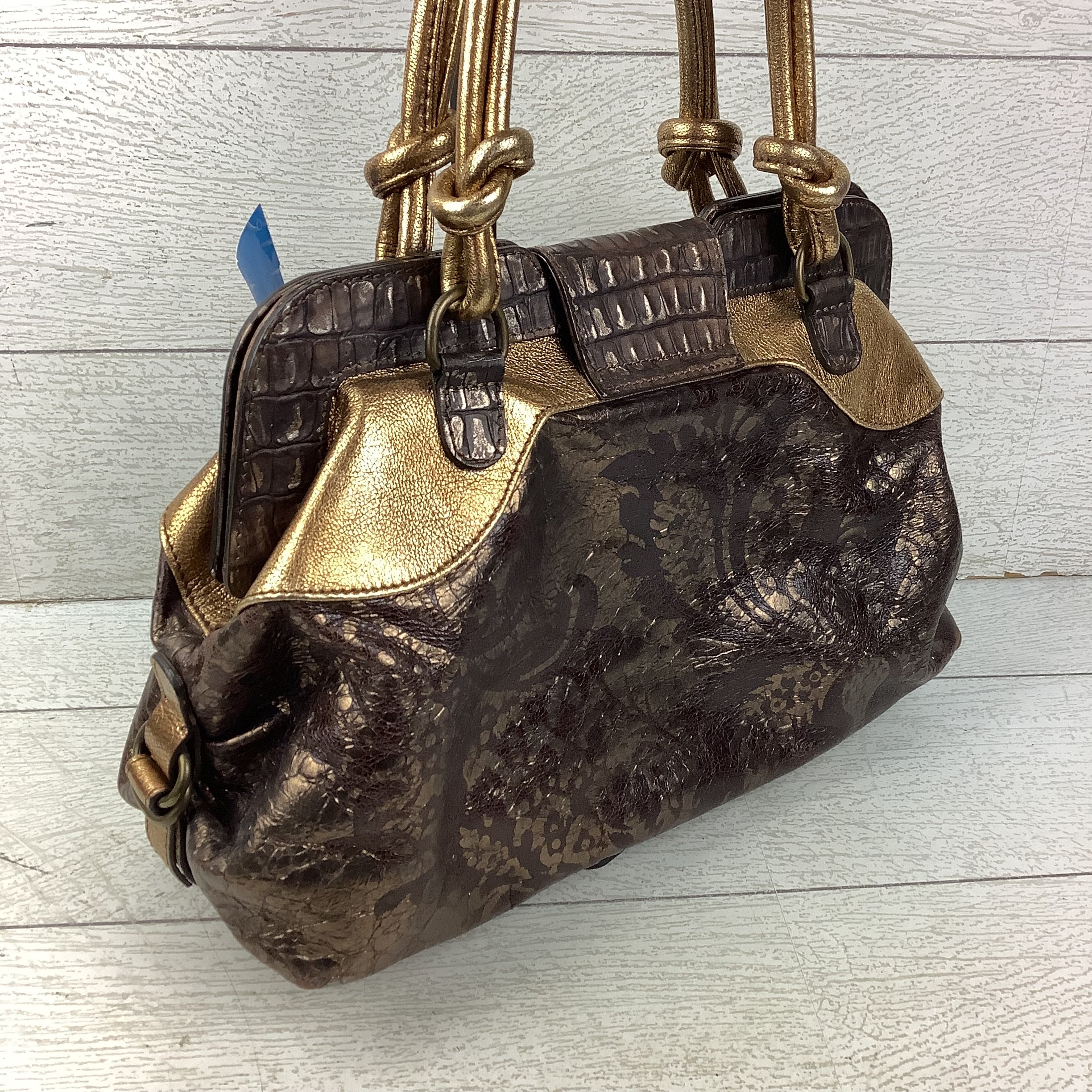Handbag Leather By Clothes Mentor, Size: Medium