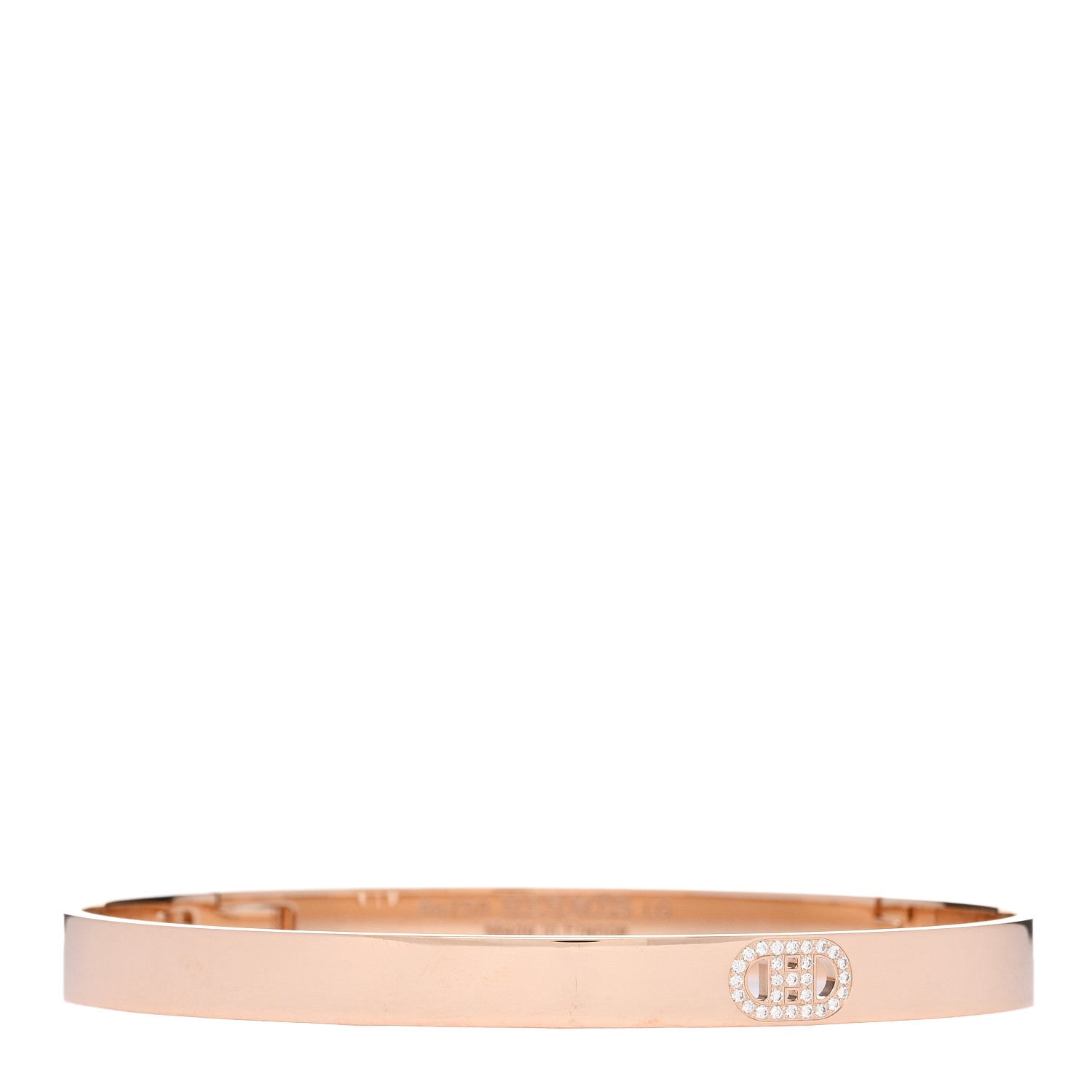 18K Rose Gold Diamond PM H D'Ancre Bracelet LG