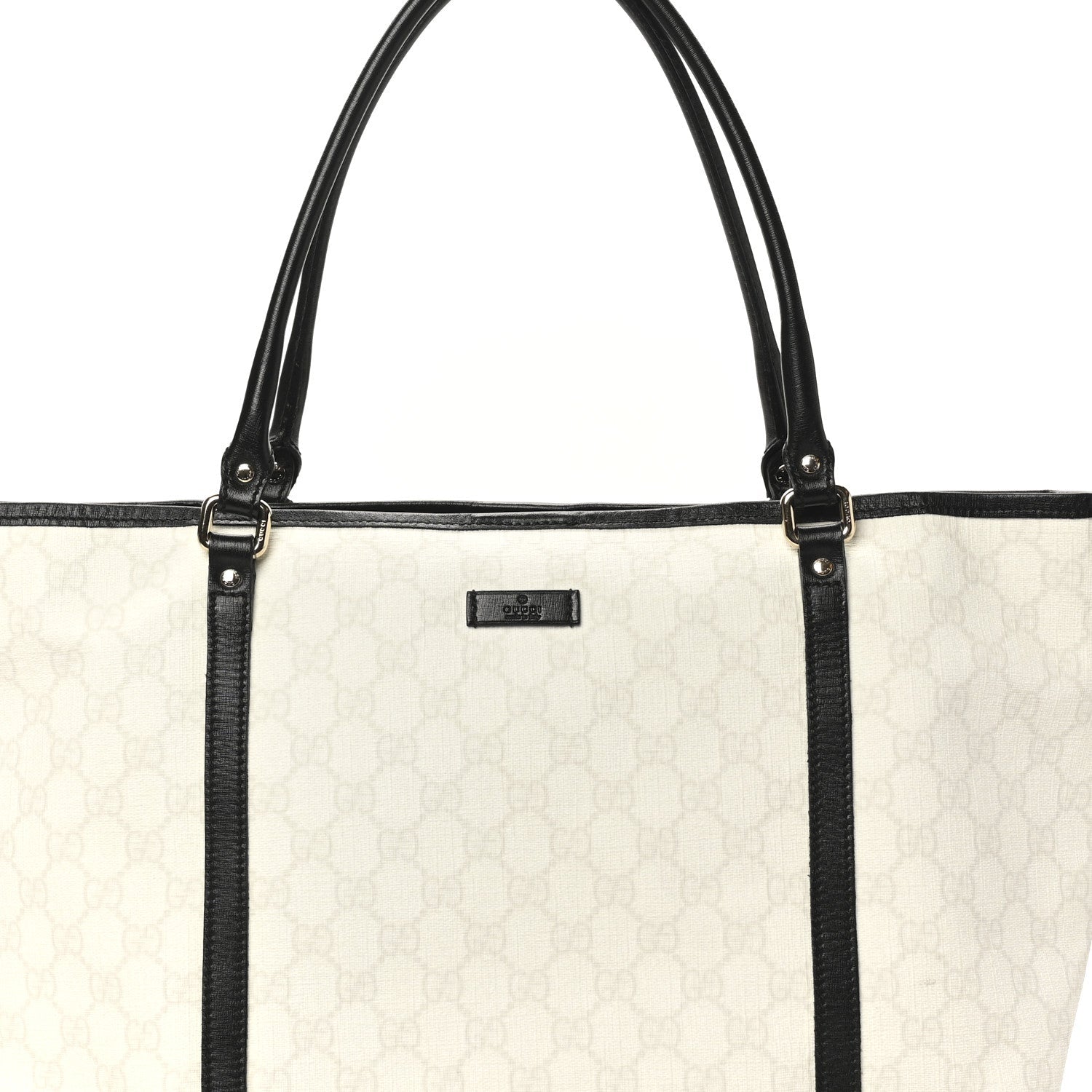 GG Plus Monogram Medium Joy Tote White Black