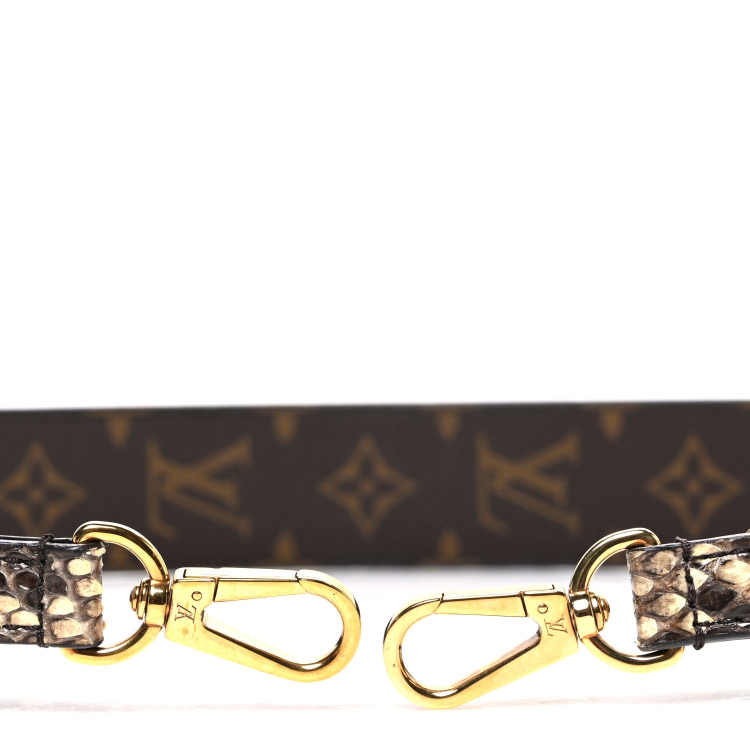 Snakeskin Monogram Bandouliere Shoulder Strap