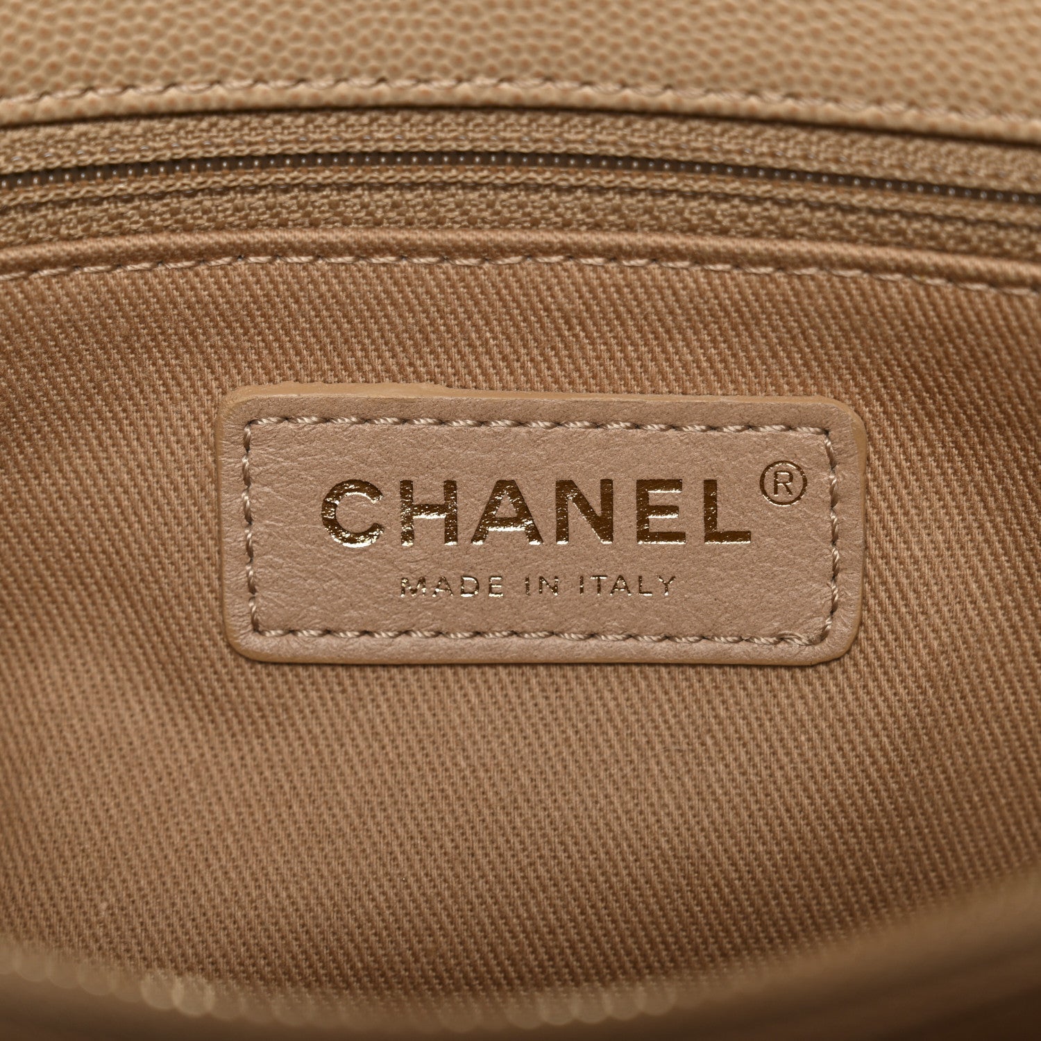 Caviar Quilted Small Coco Handle Flap Beige