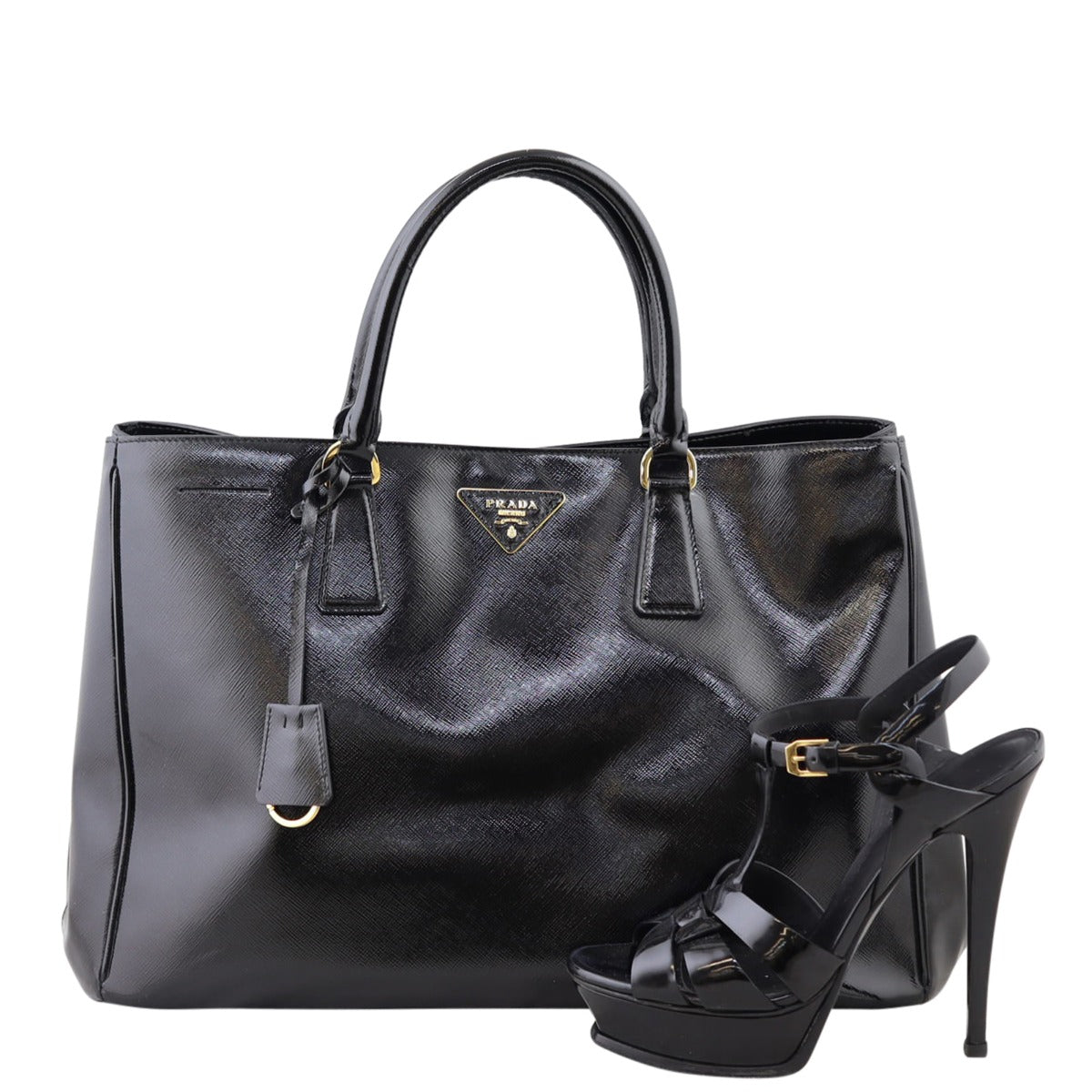 Prada Saffiano Vernice Lux Tote Large