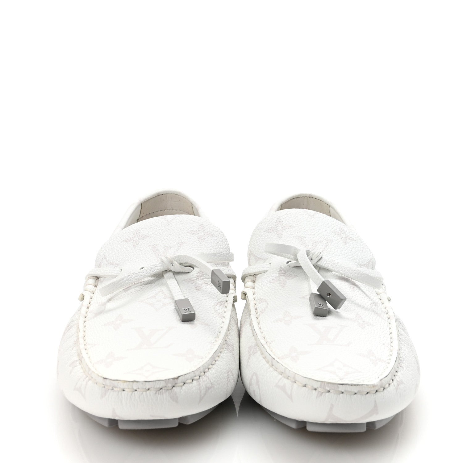 Monogram LV Driver Moccasin Loafers 7.5 White
