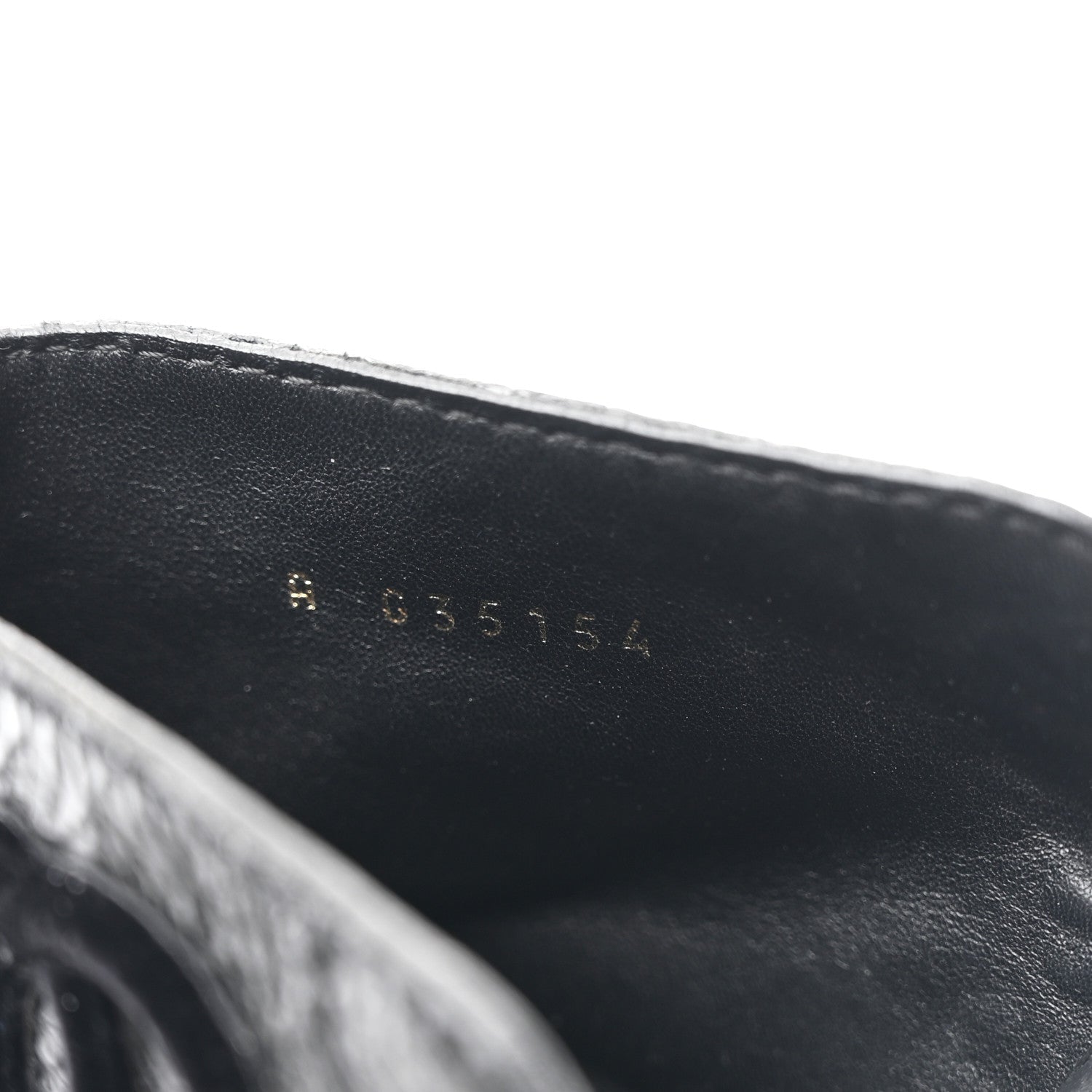 Shiny Calfskin Velvet Pearl Combat Short Boots 39 Black