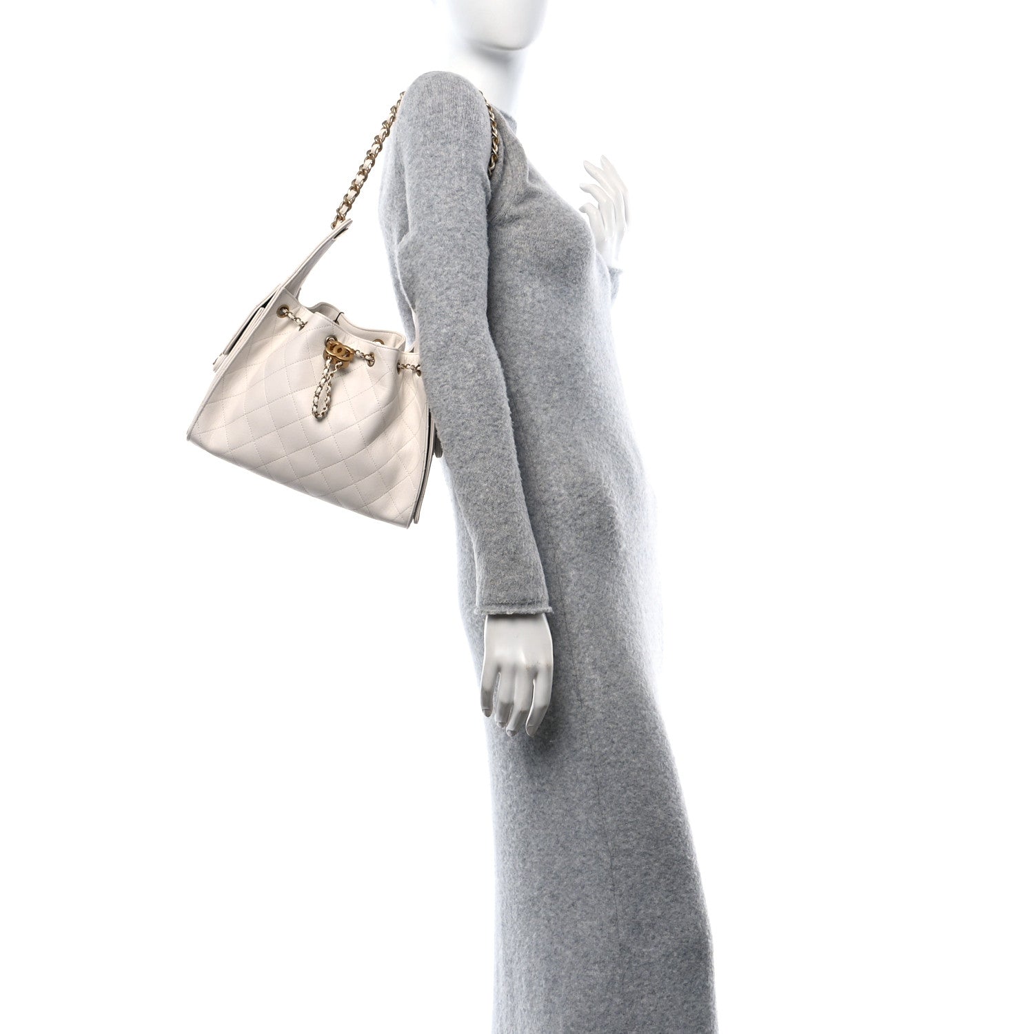 Caviar Quilted Small Chanel 25 Handbag White