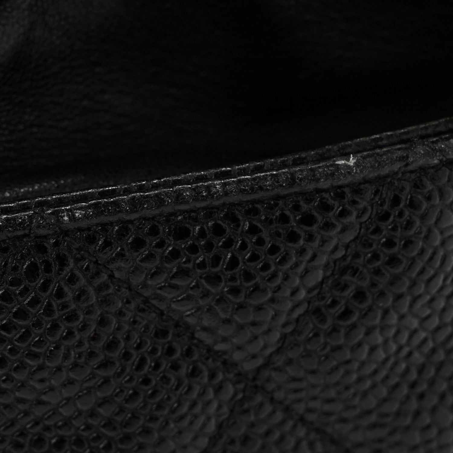 Caviar Drawstring Bucket Shoulder Bag Black