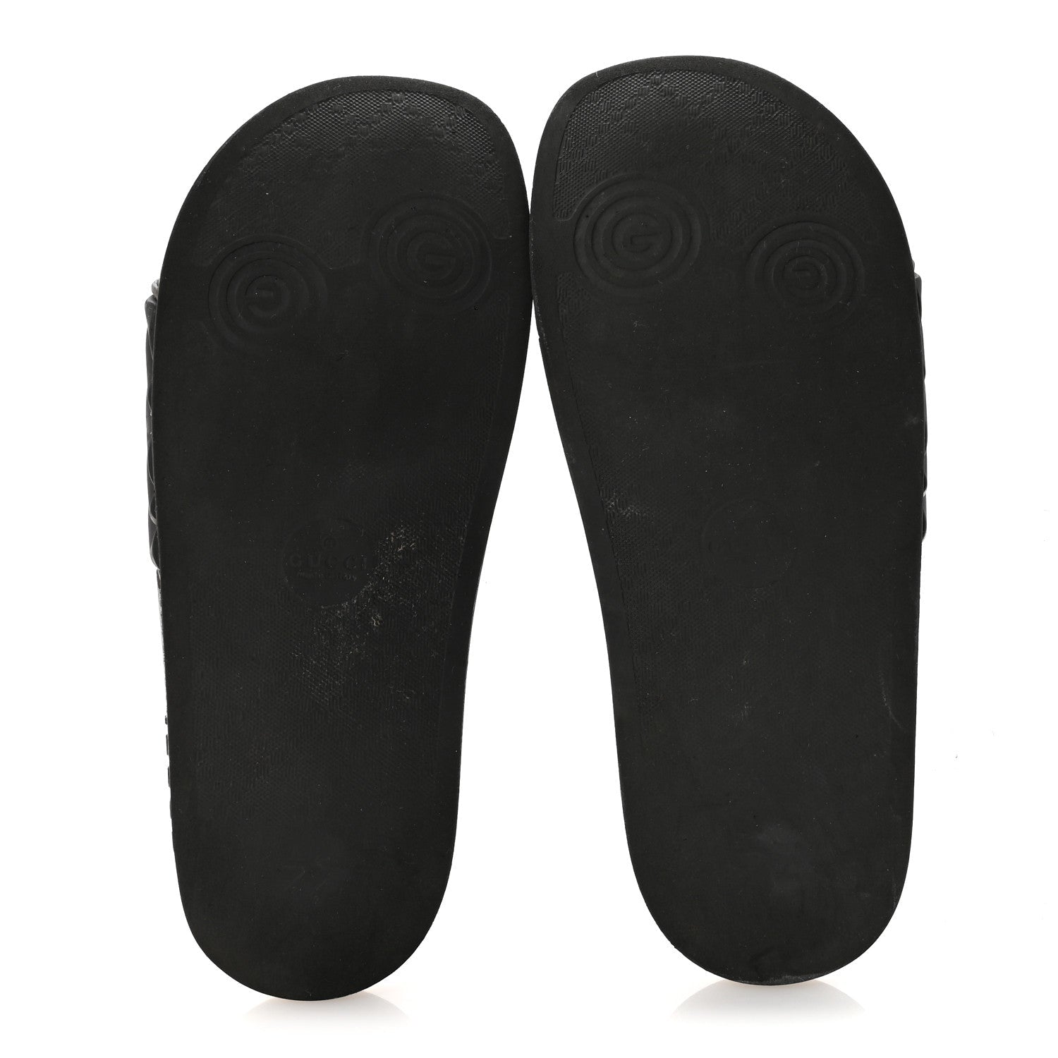 Rubber Matelasse Womens Slide Sandals 40 Black