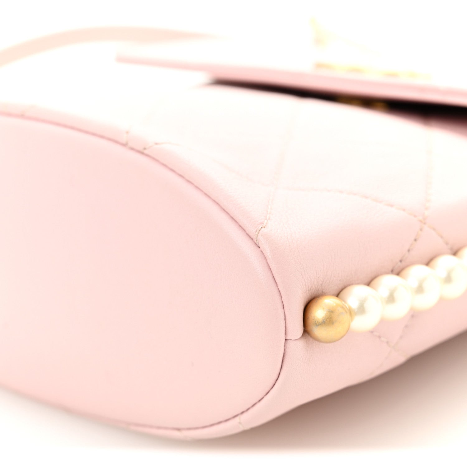 Calfskin Quilted Pearl Small About Pearls Hobo Bag Light Pink